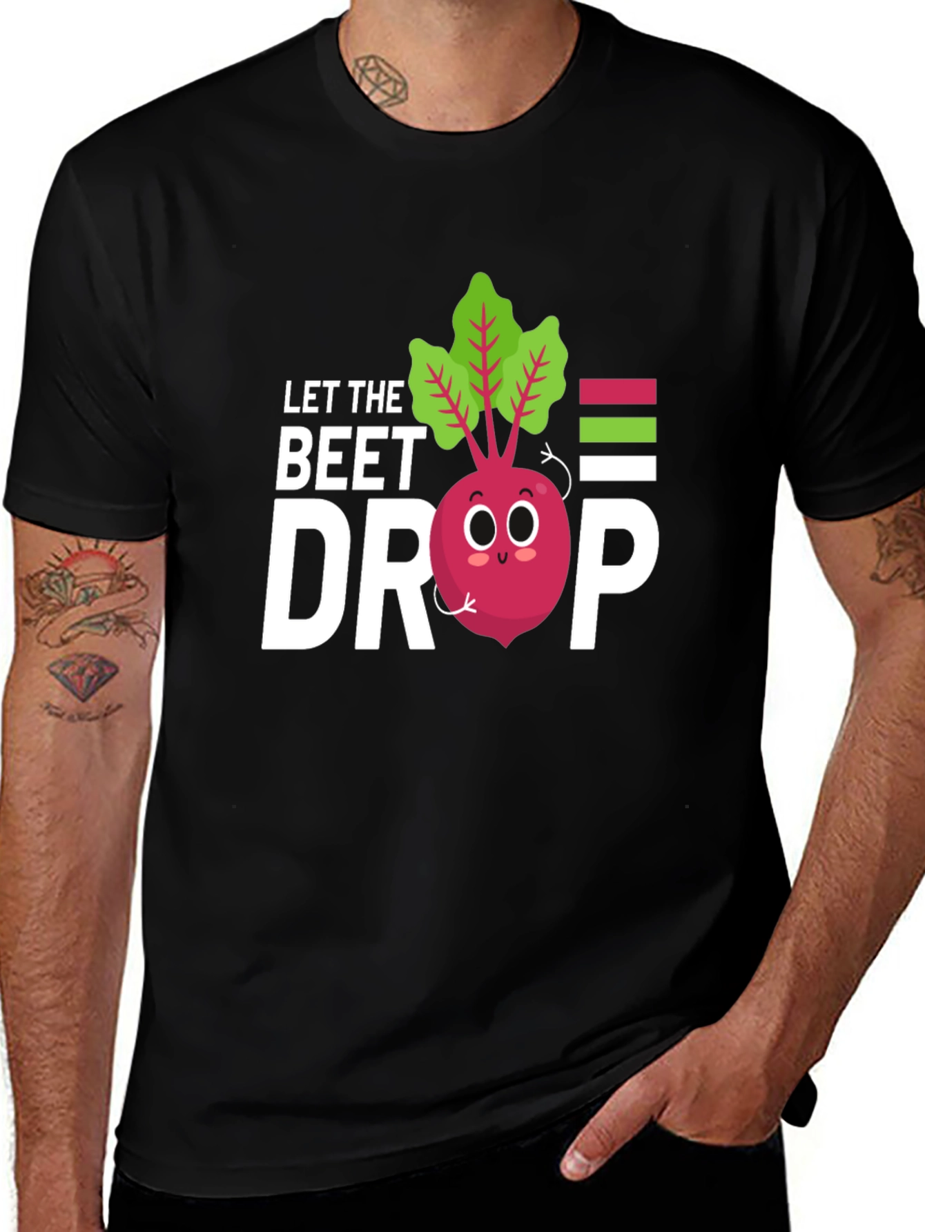 Variant 16 of Let the Beet Drop Graphic Tee - Cute Vegetable Pun T-Shirt