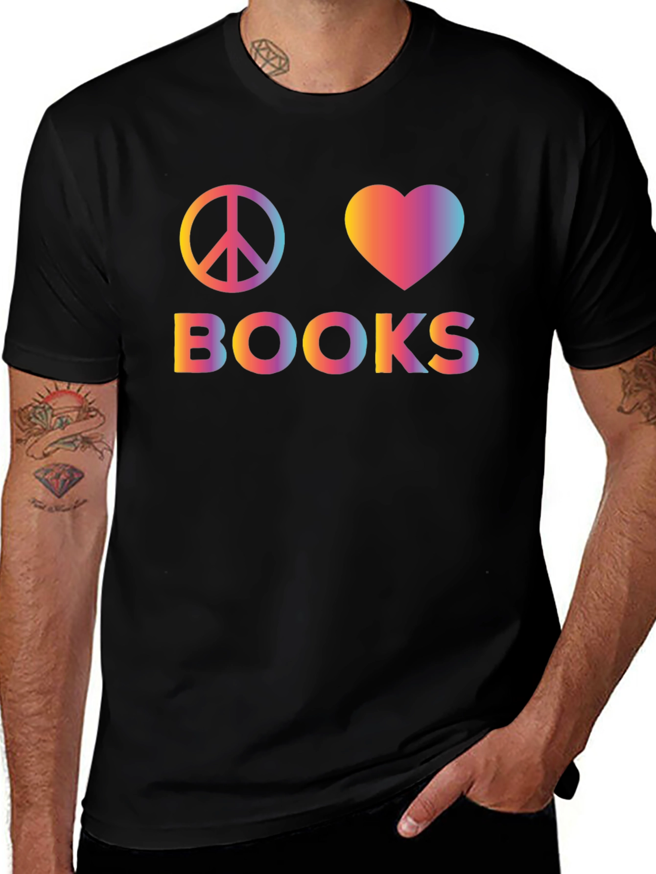 Variant 27 of Peace Love Books Graphic T-Shirt