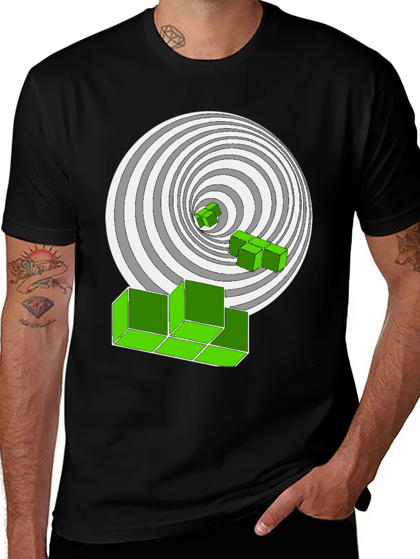 Variant 3 of Optical Illusion T-Shirt: Geometric Design