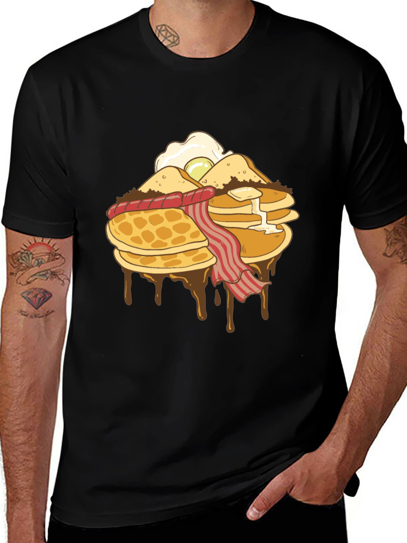 Variant 16 of Breakfast Stack Graphic T-Shirt