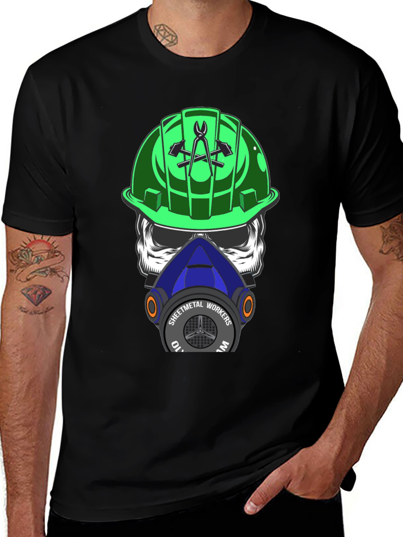Variant 22 of Sheet Metal Workers Skull T-Shirt