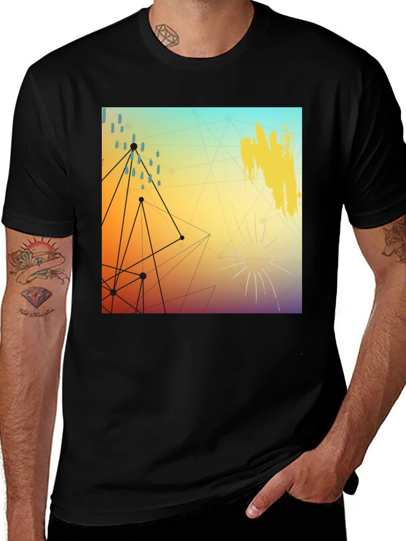 Variant 18 of Modern Art Graphic Tee - Stylish Black T-Shirt