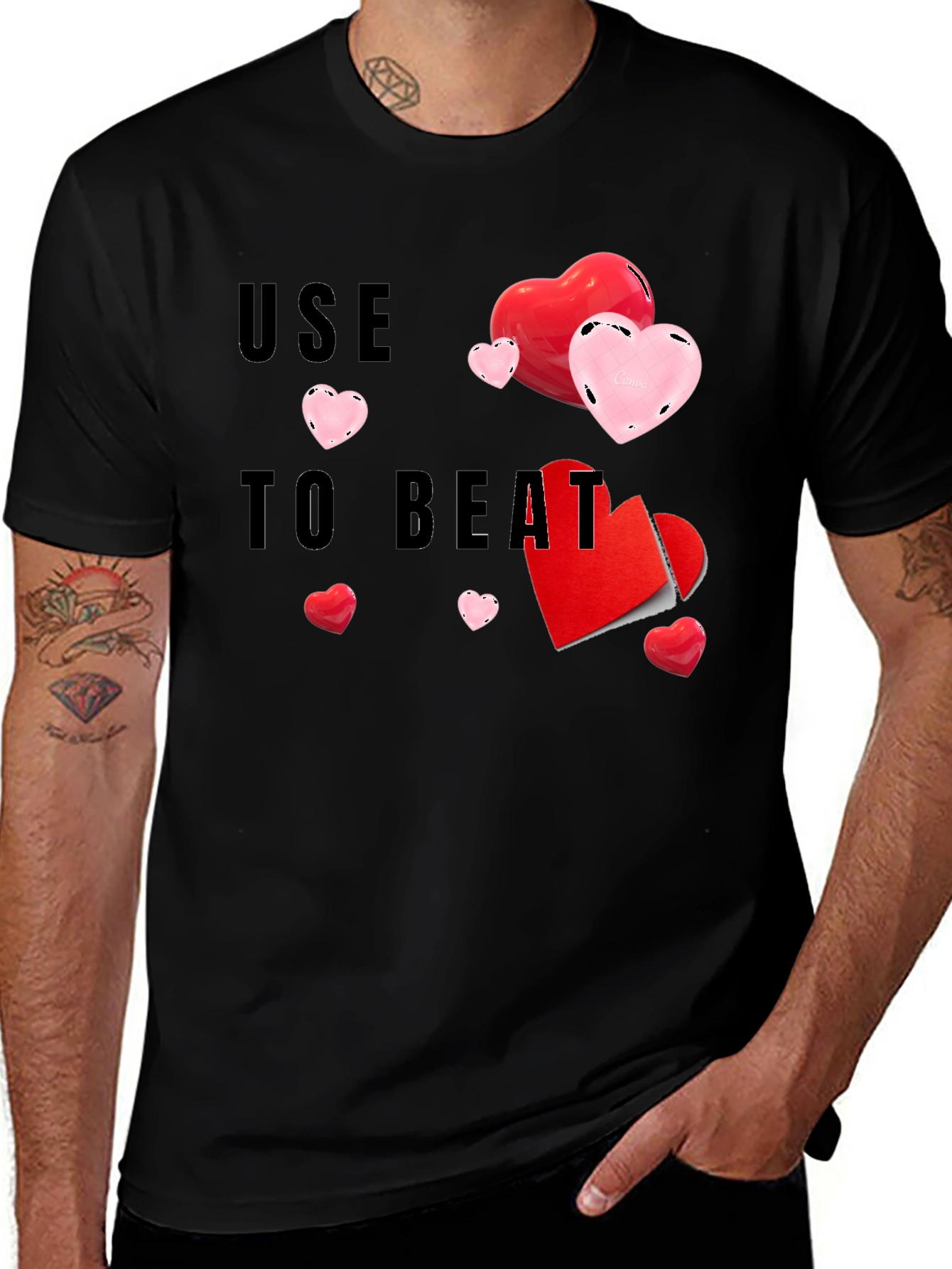 Variant 27 of Use To Beat Graphic Heart T-Shirt