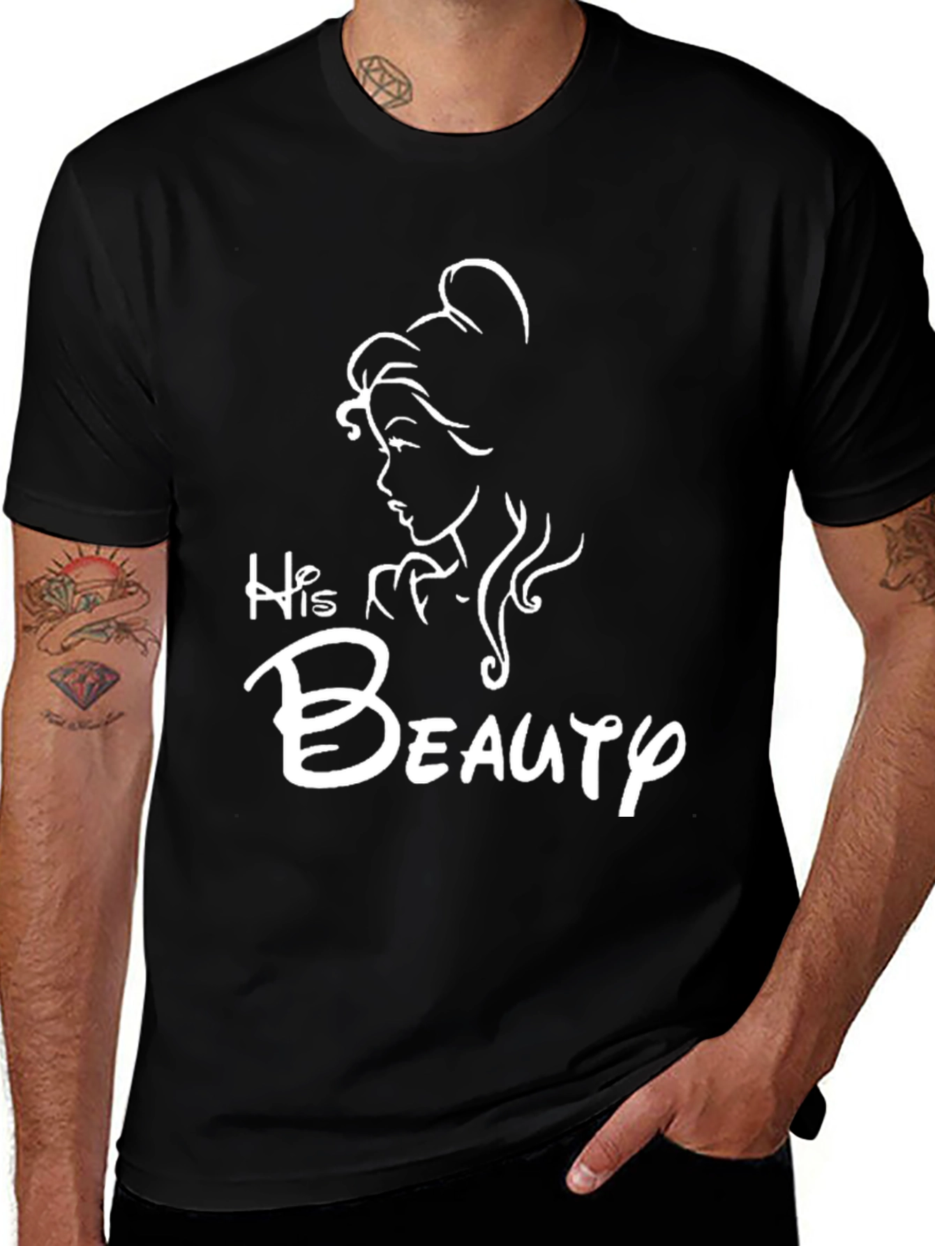 Variant 6 of His Beauty Graphic T-Shirt - Disney Inspired Couple Tee