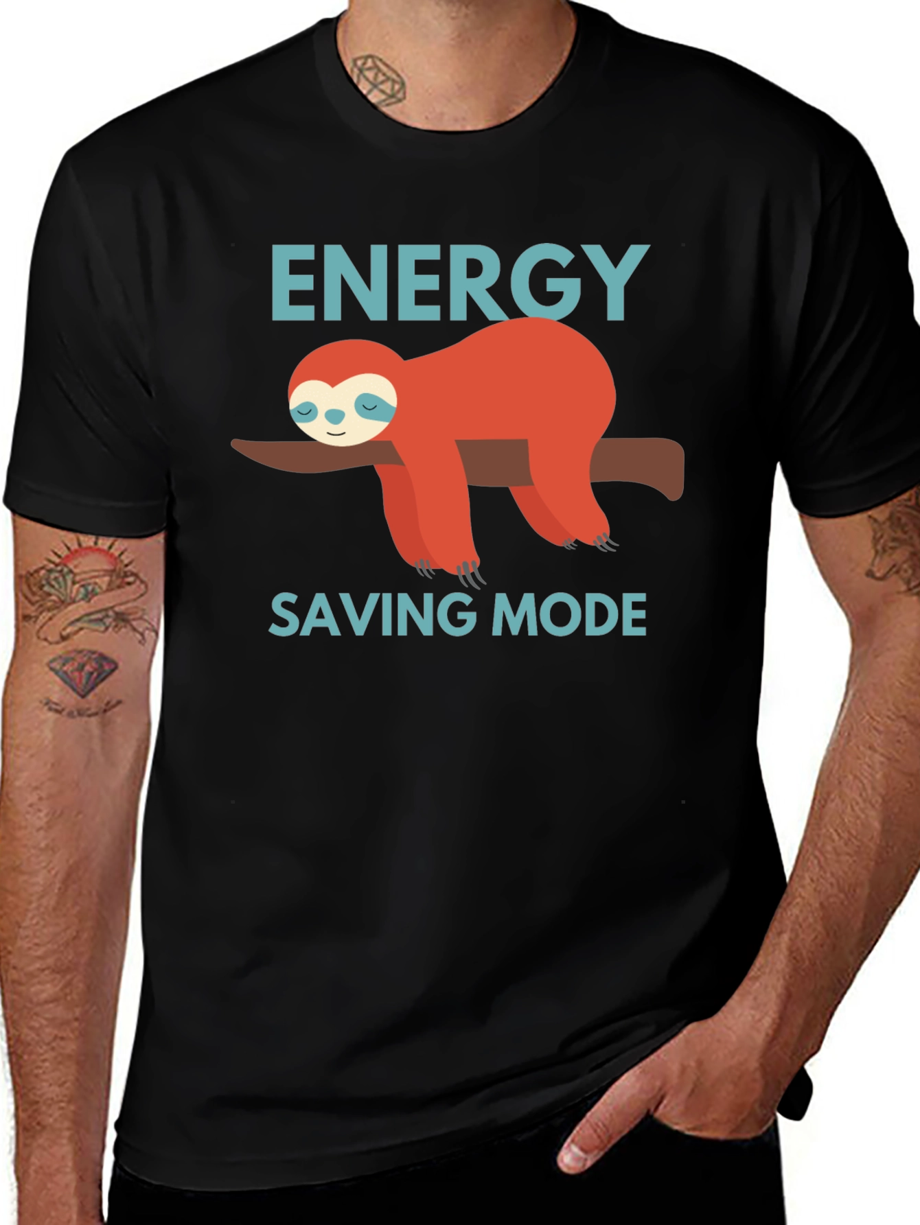 Variant 29 of Energy Saving Mode Sloth Graphic Tee