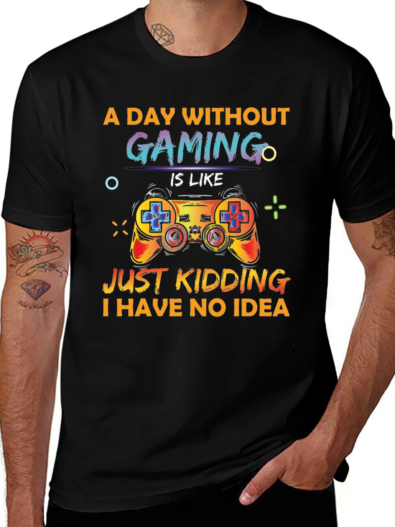 Variant 17 of Funny Gamer T-Shirt - "A Day Without Gaming"