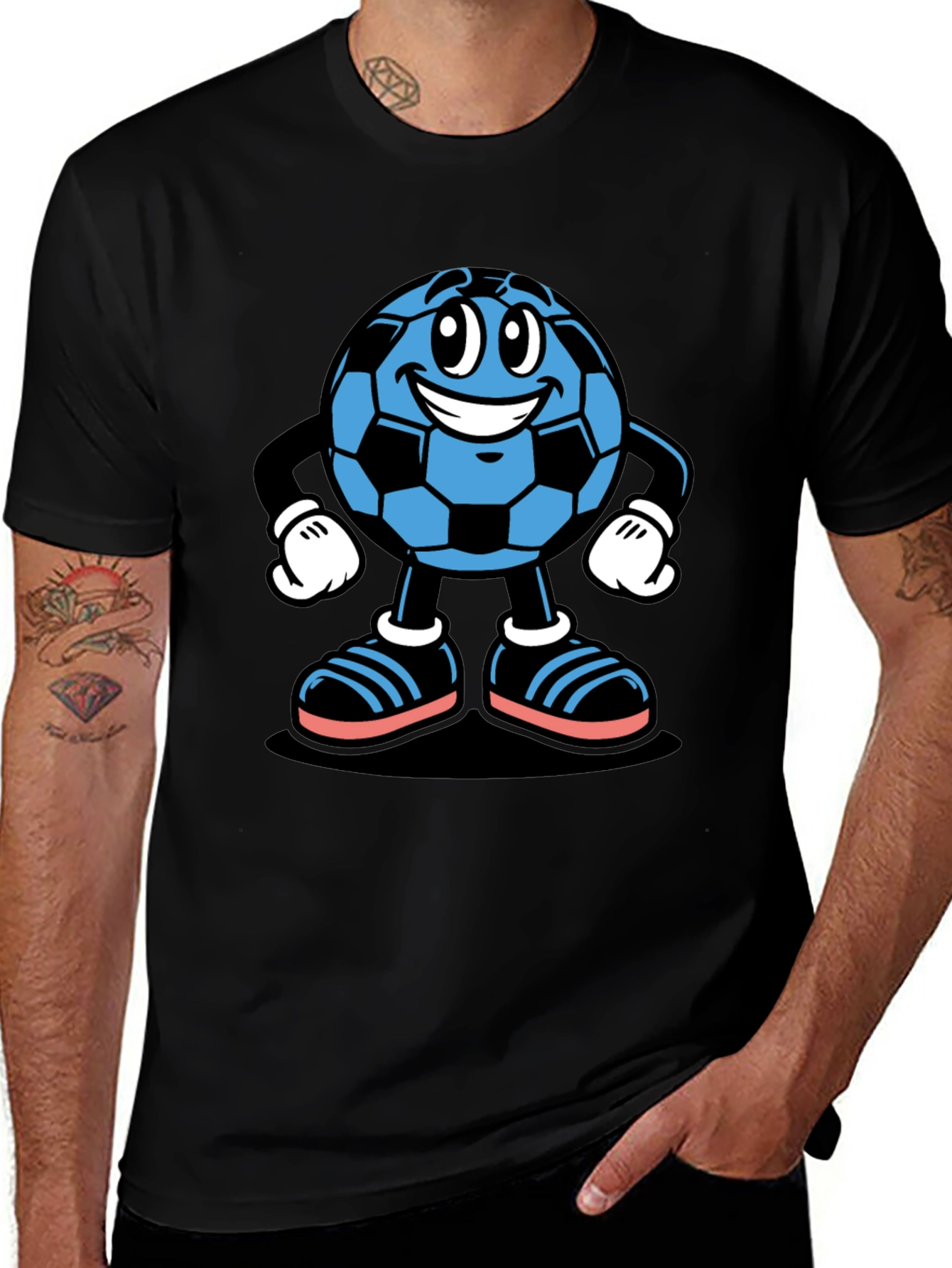Variant 27 of Cartoon Soccer Ball Graphic T-Shirt
