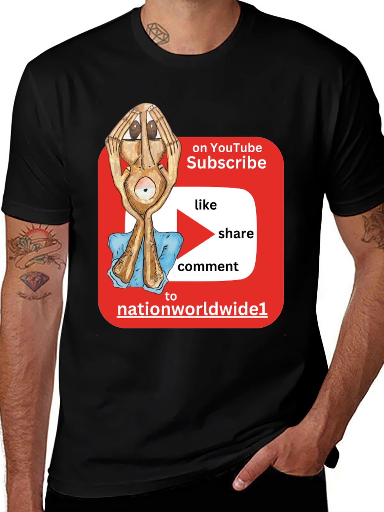 YouTube Subscribe T-Shirt: NationWorldWide1