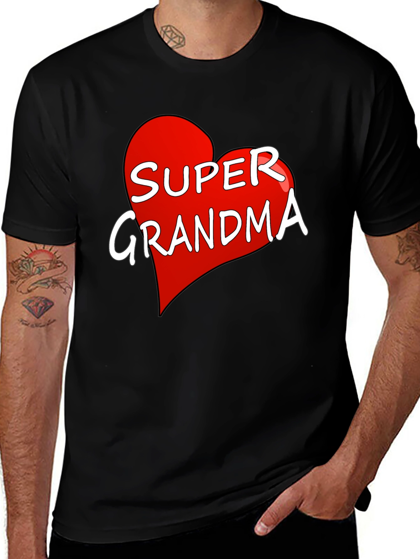 Super Grandma T-Shirt - Heart Graphic Tee