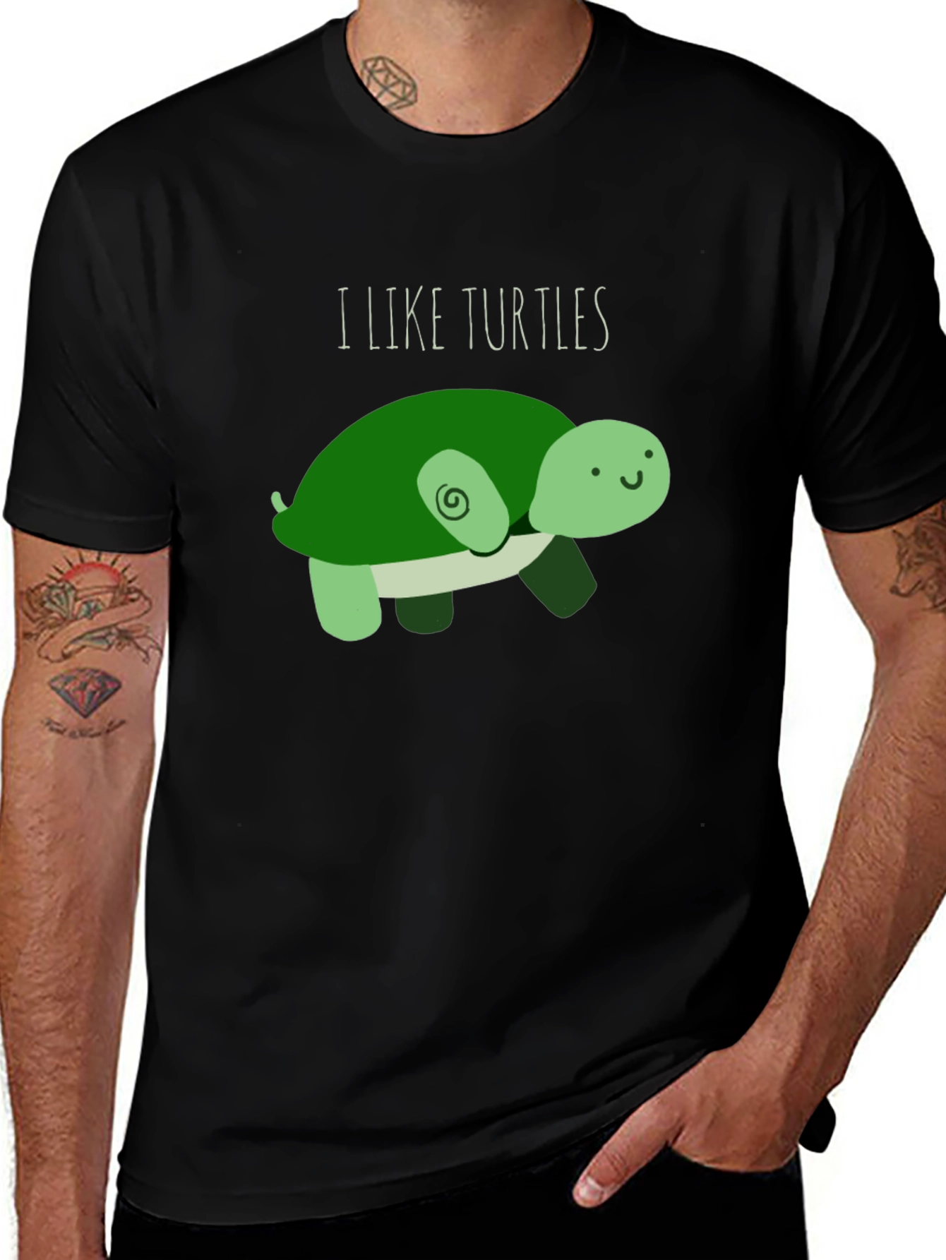 Variant 29 of I Like Turtles T-Shirt - Cute Cartoon Design