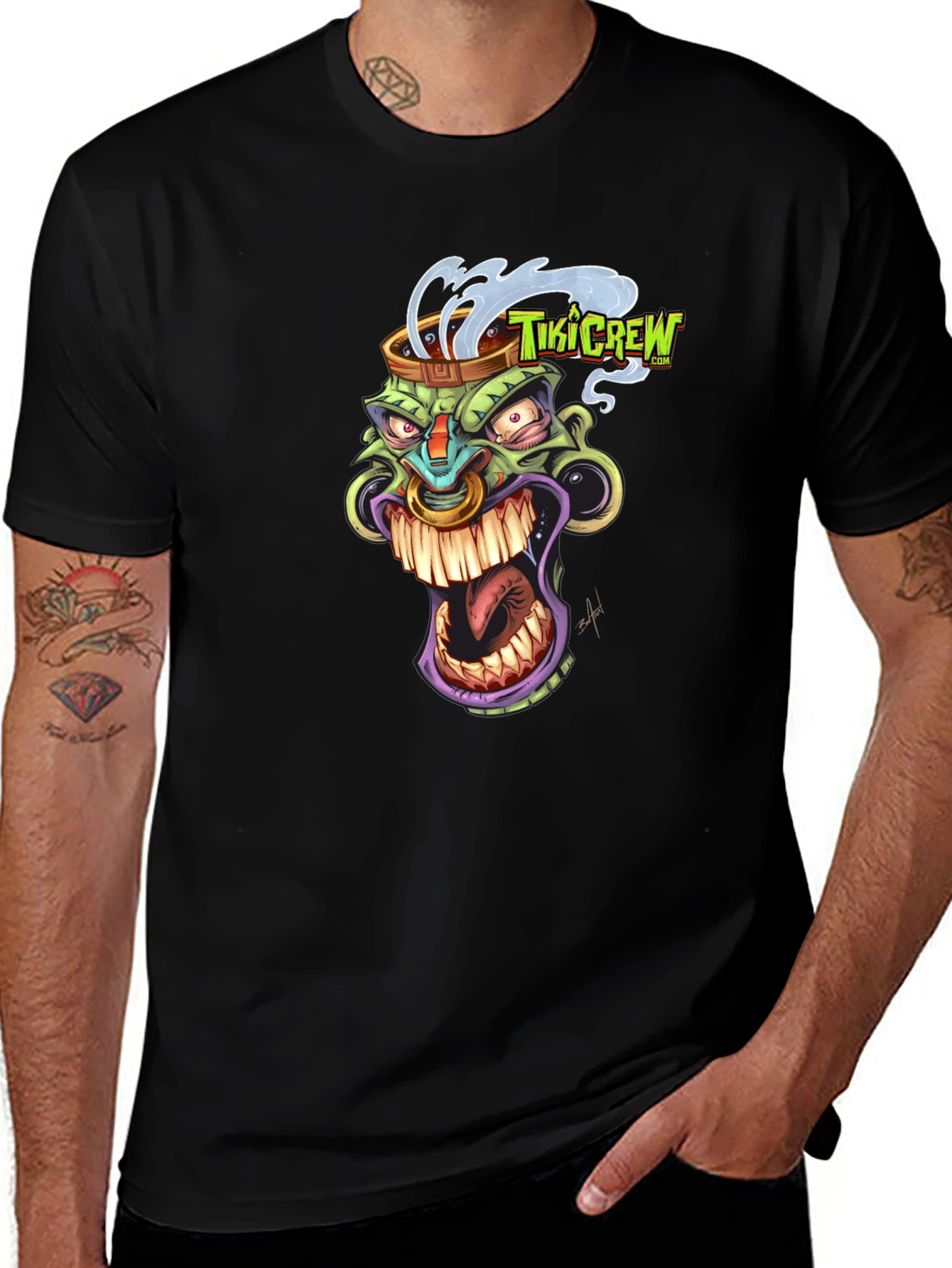 Variant 12 of Tiki Crew Graphic Black T-Shirt