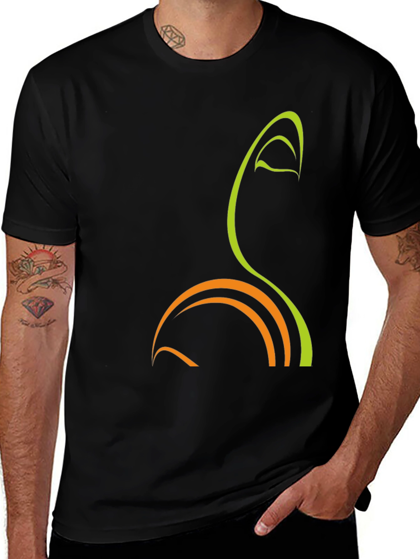 Variant 24 of Abstract Graphic Tee - Stylish Men's Black T-Shirt