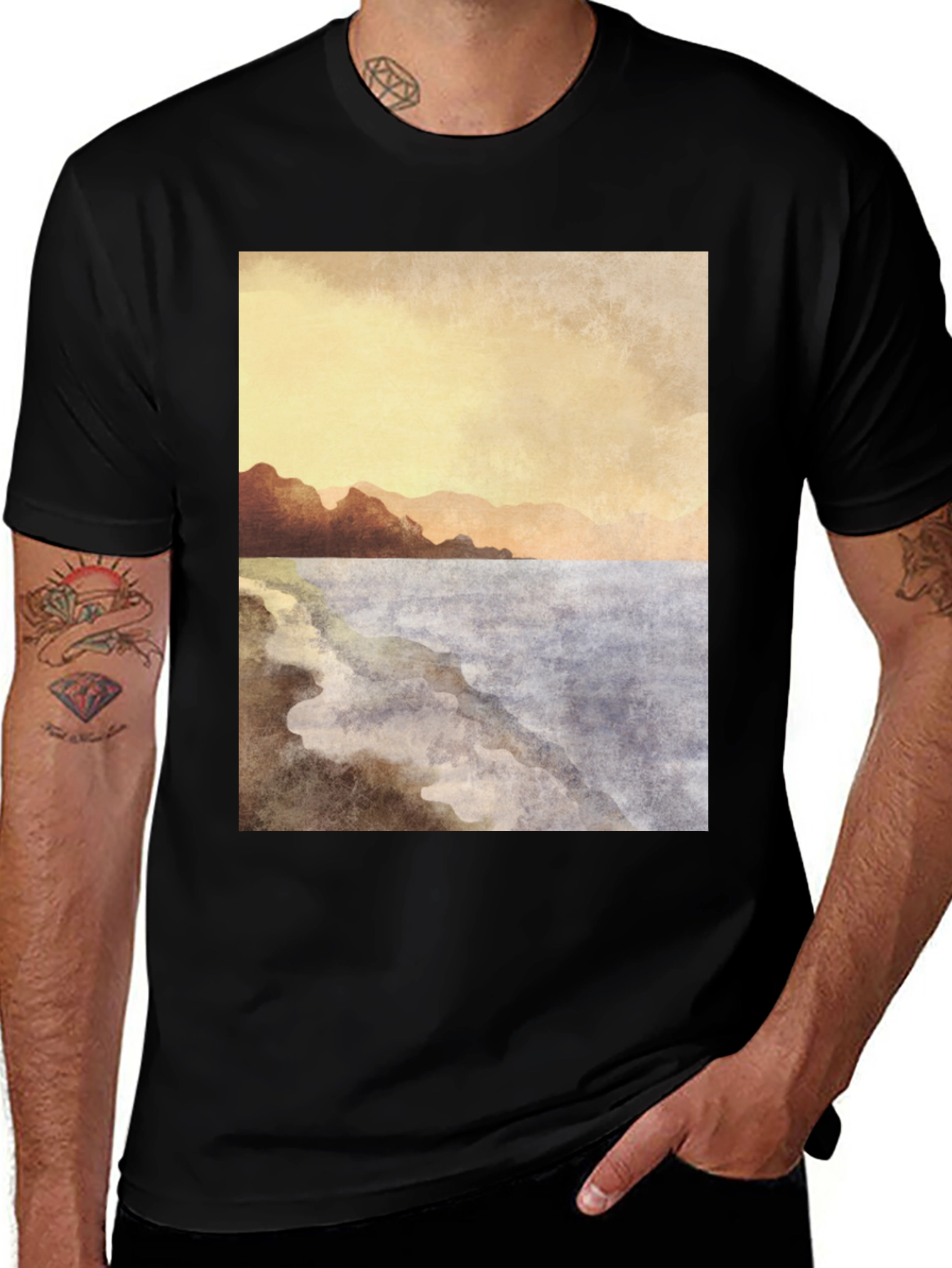 Variant 26 of Coastal View Graphic Tee - Stylish Comfort