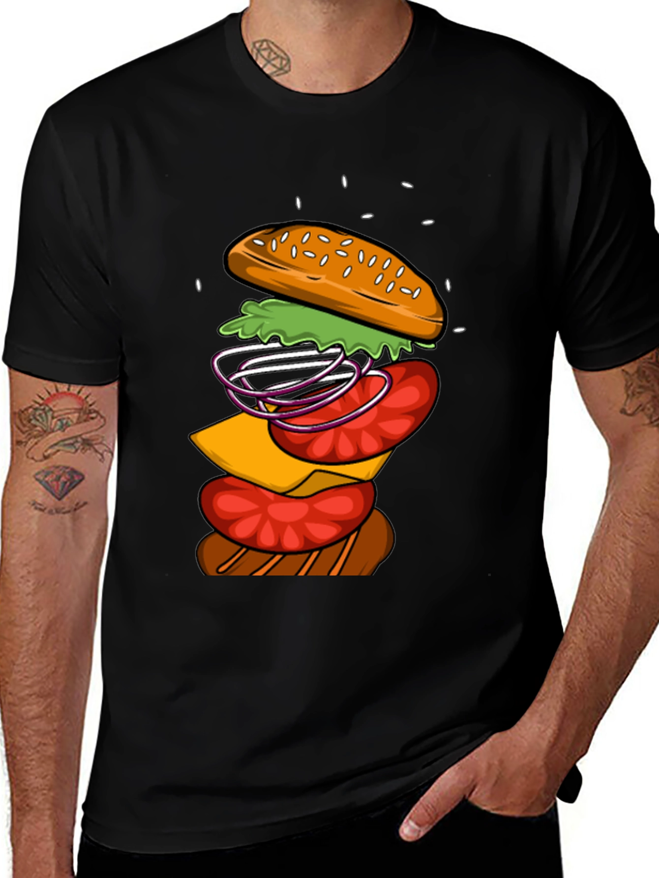Variant 10 of Burger Graphic T-Shirt - Casual Wear