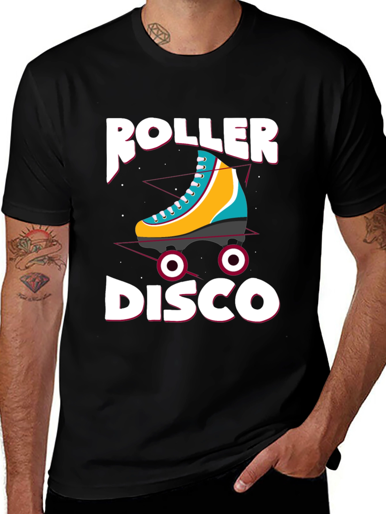 Roller Disco Graphic T-Shirt - Retro Skate Party Tee