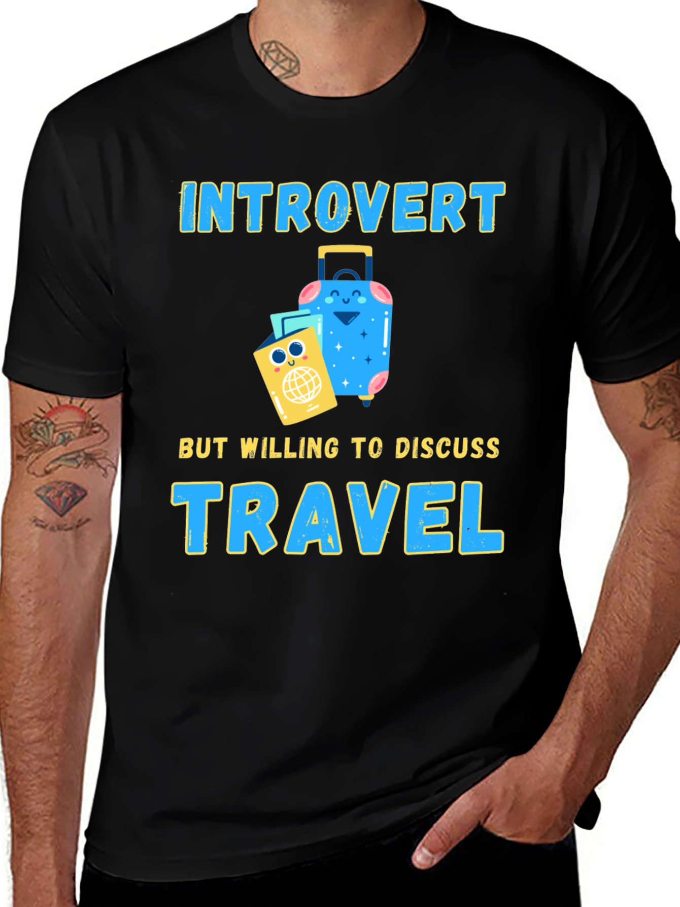 Variant 8 of Introvert Travel T-Shirt: Discuss Travel!