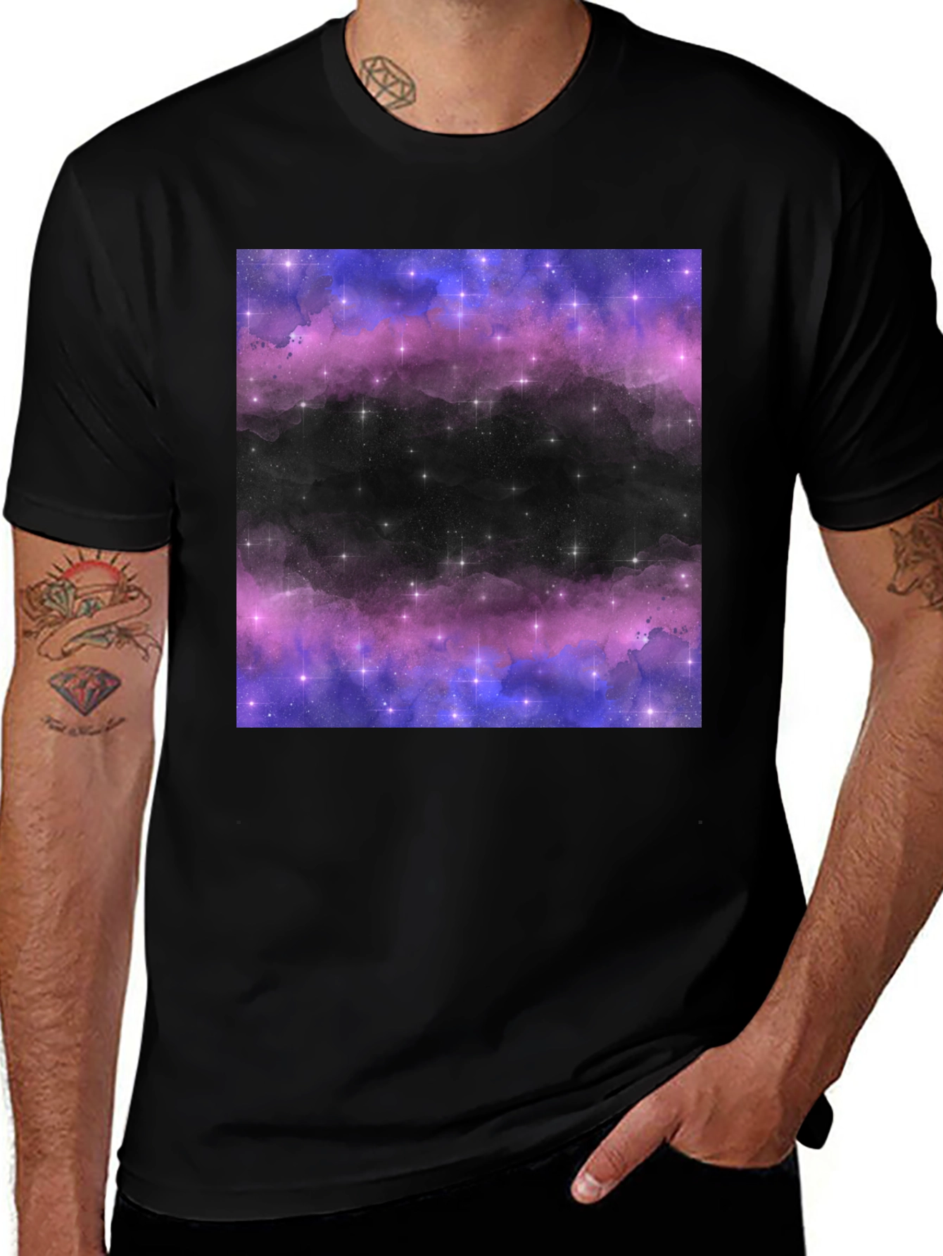 Variant 17 of Galaxy Print Black T-Shirt