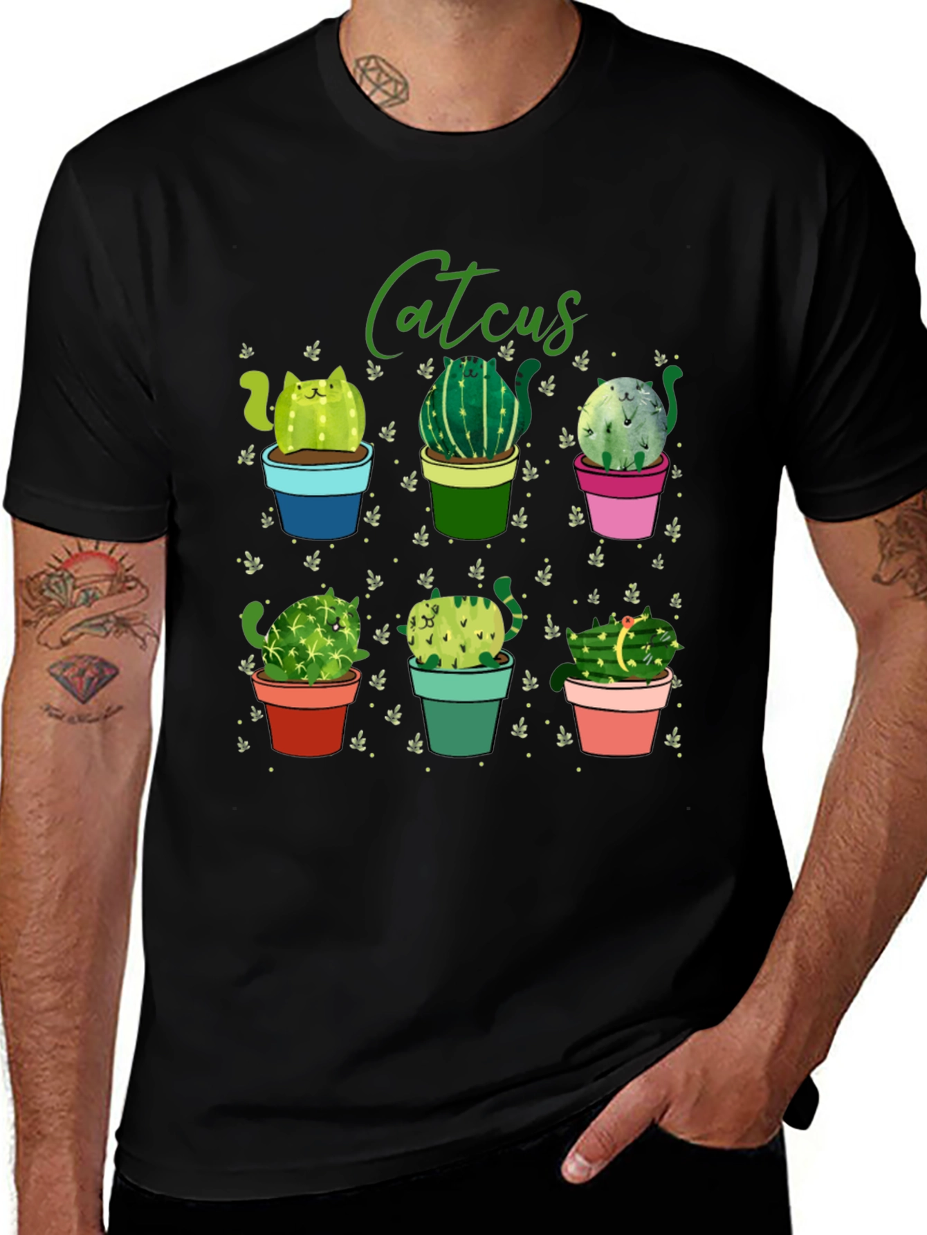 Variant 12 of Catcus T-Shirt: Cute Cactus Cat Design