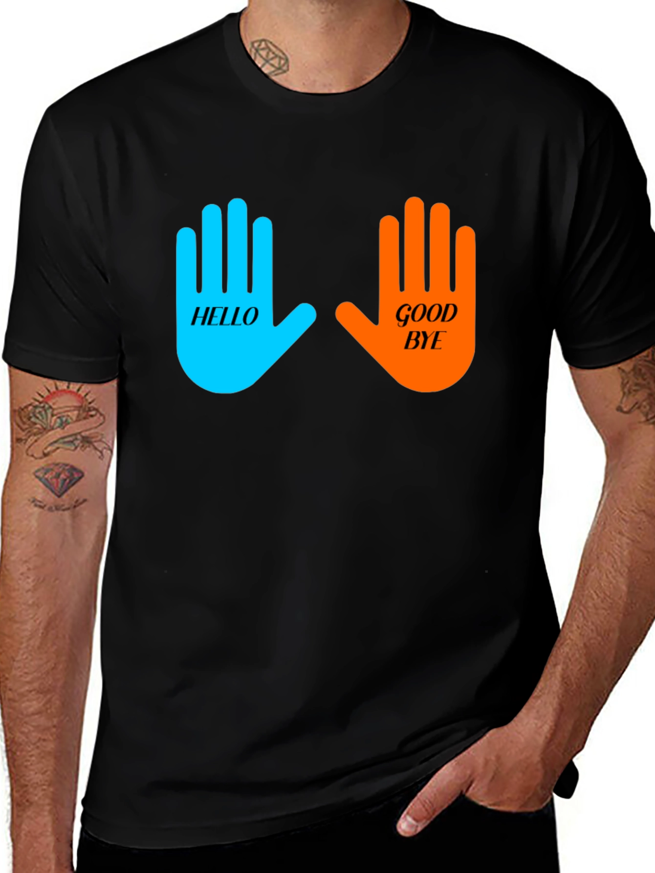 Variant 16 of Hello Goodbye Hand Graphic T-Shirt