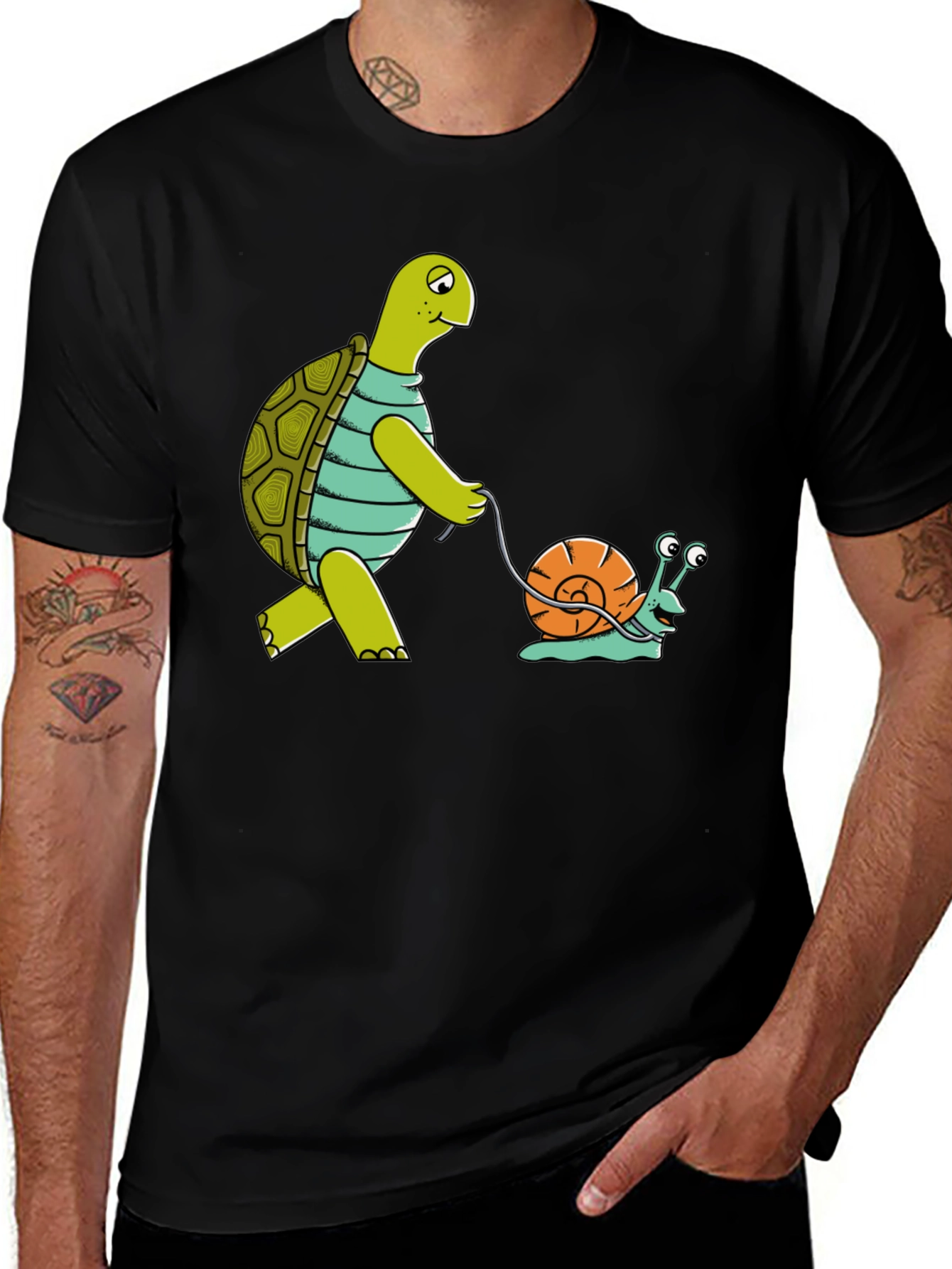 Variant 13 of Turtle Walking Snail T-Shirt