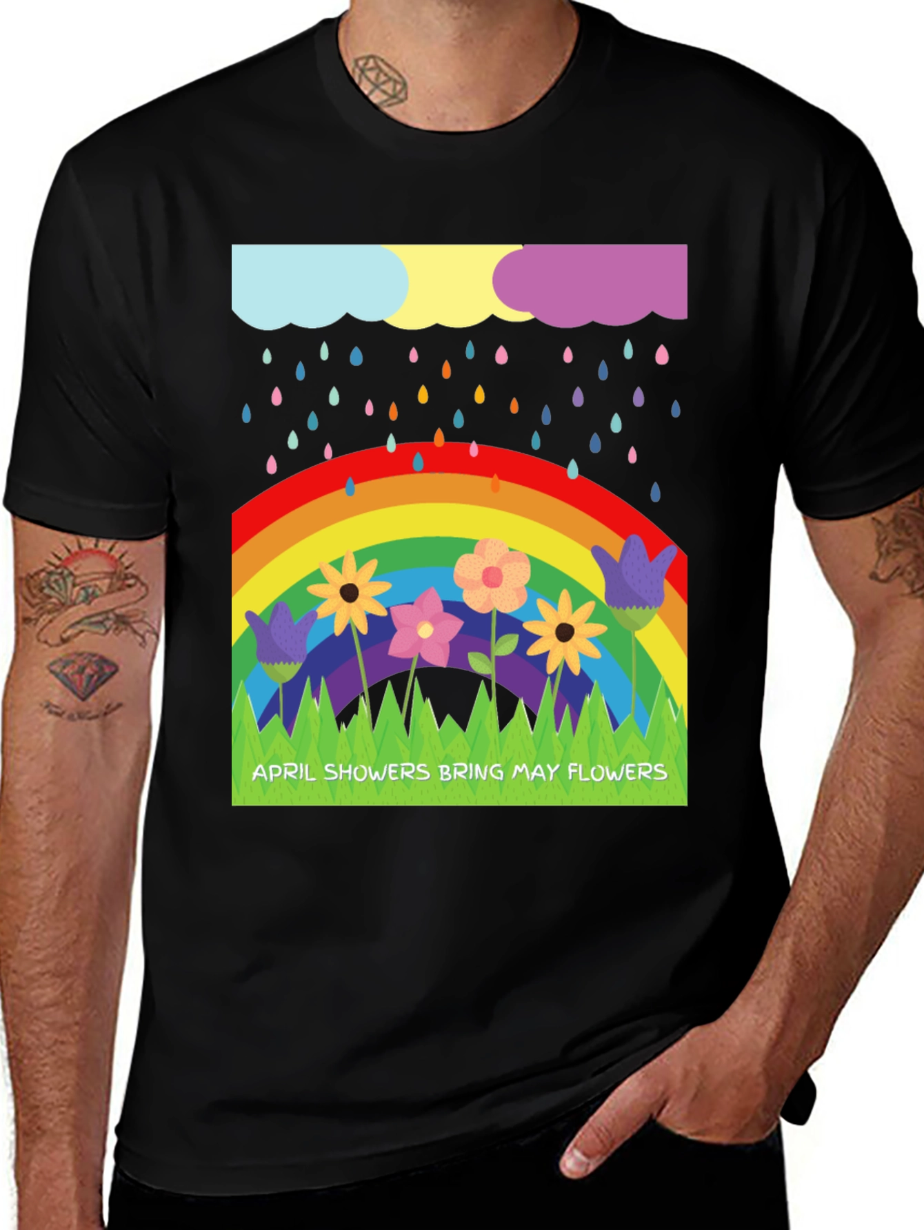Variant 11 of April Showers Bring May Flowers Graphic T-Shirt