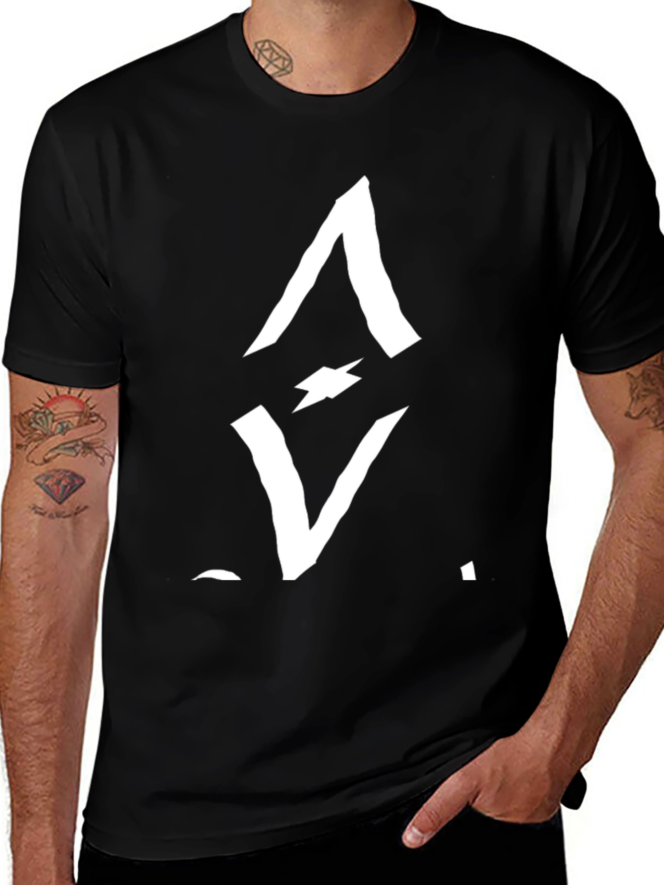 Variant 13 of Black Graphic Tee - Abstract Design