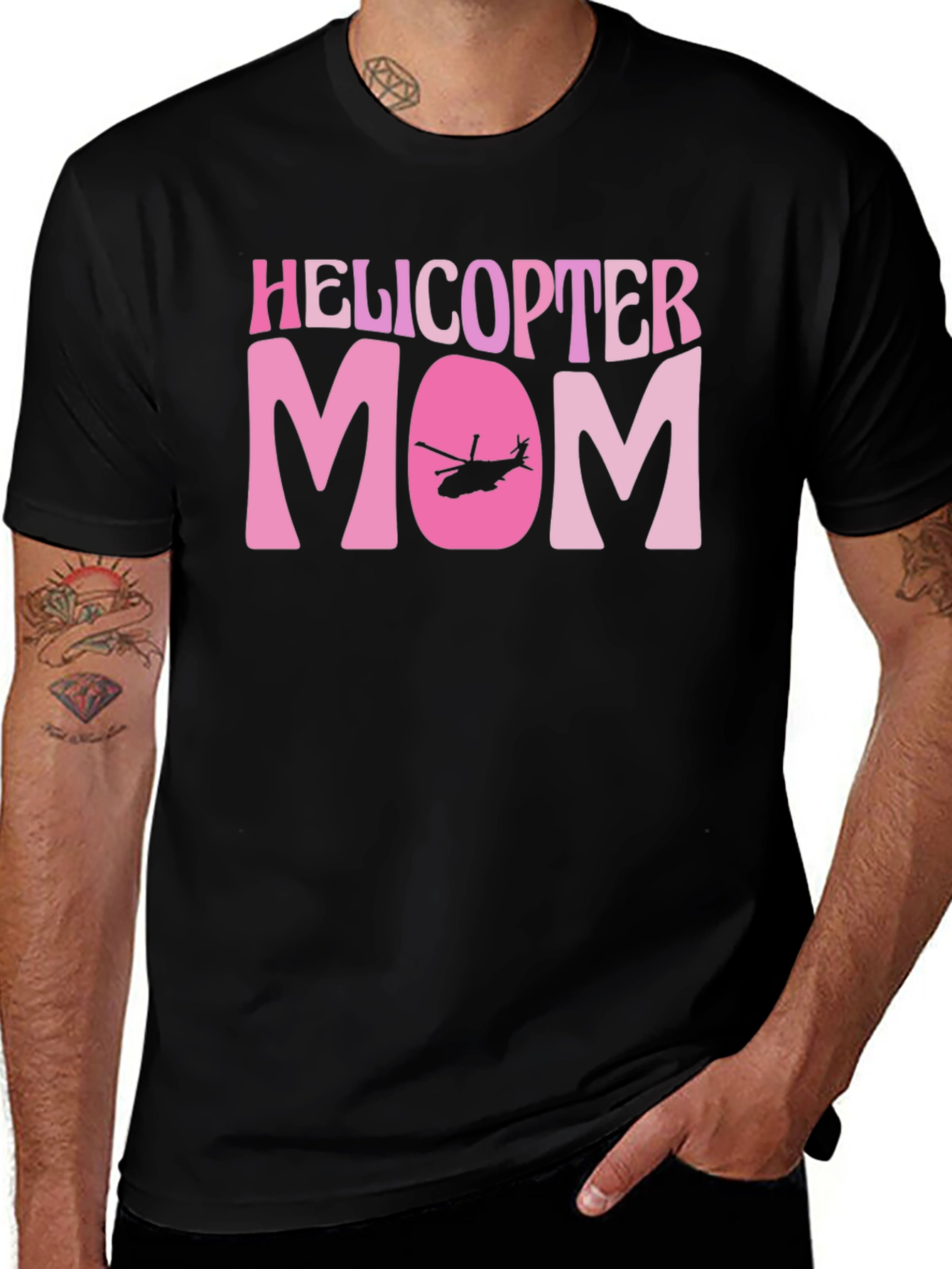 Variant 15 of Helicopter Mom Black Graphic T-Shirt