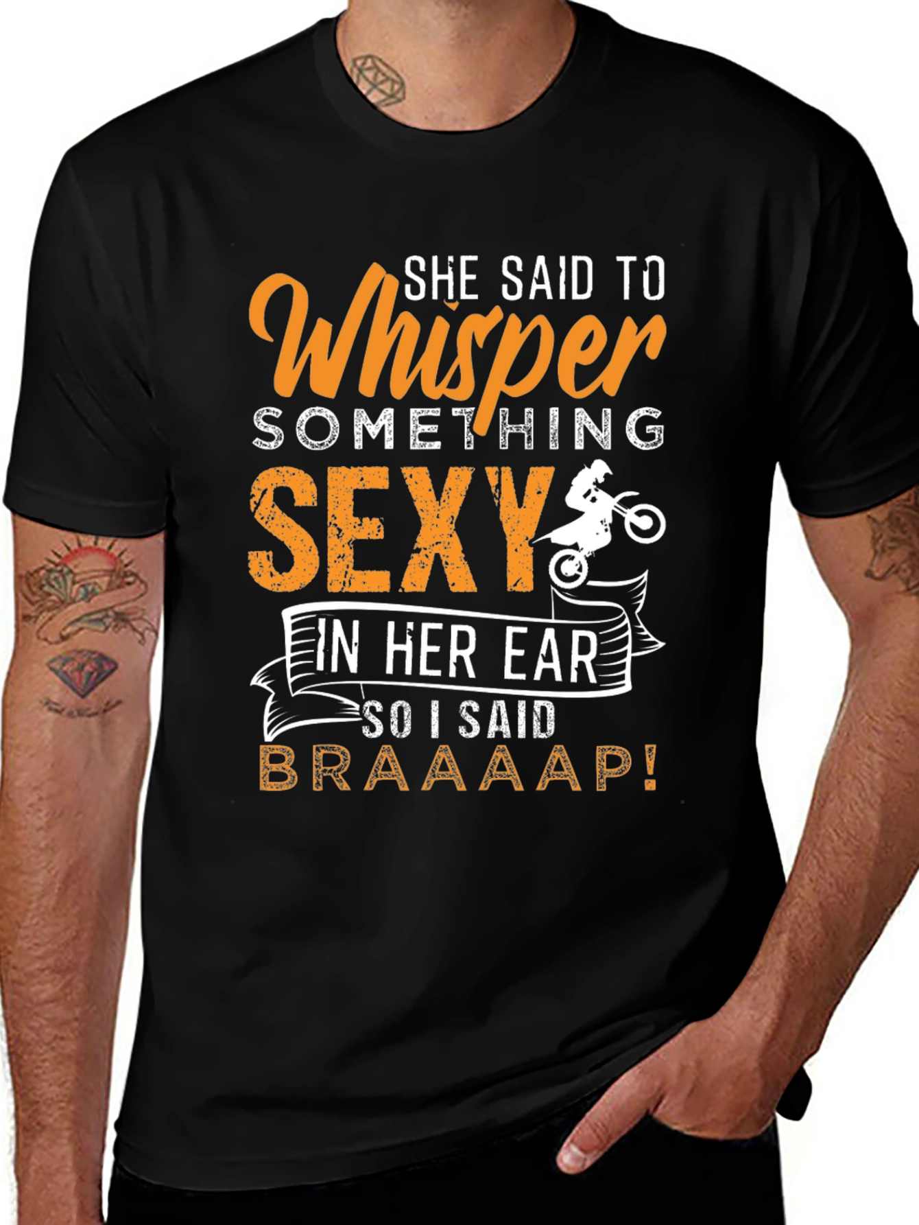 Funny Motorcycle Whisper T-Shirt - Braaap!