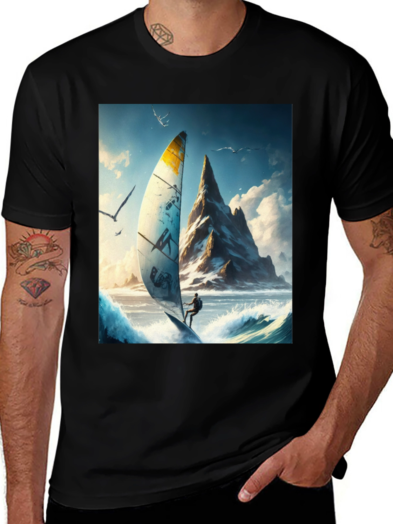 Variant 15 of Windsurfer Graphic Tee - Adventure Awaits!
