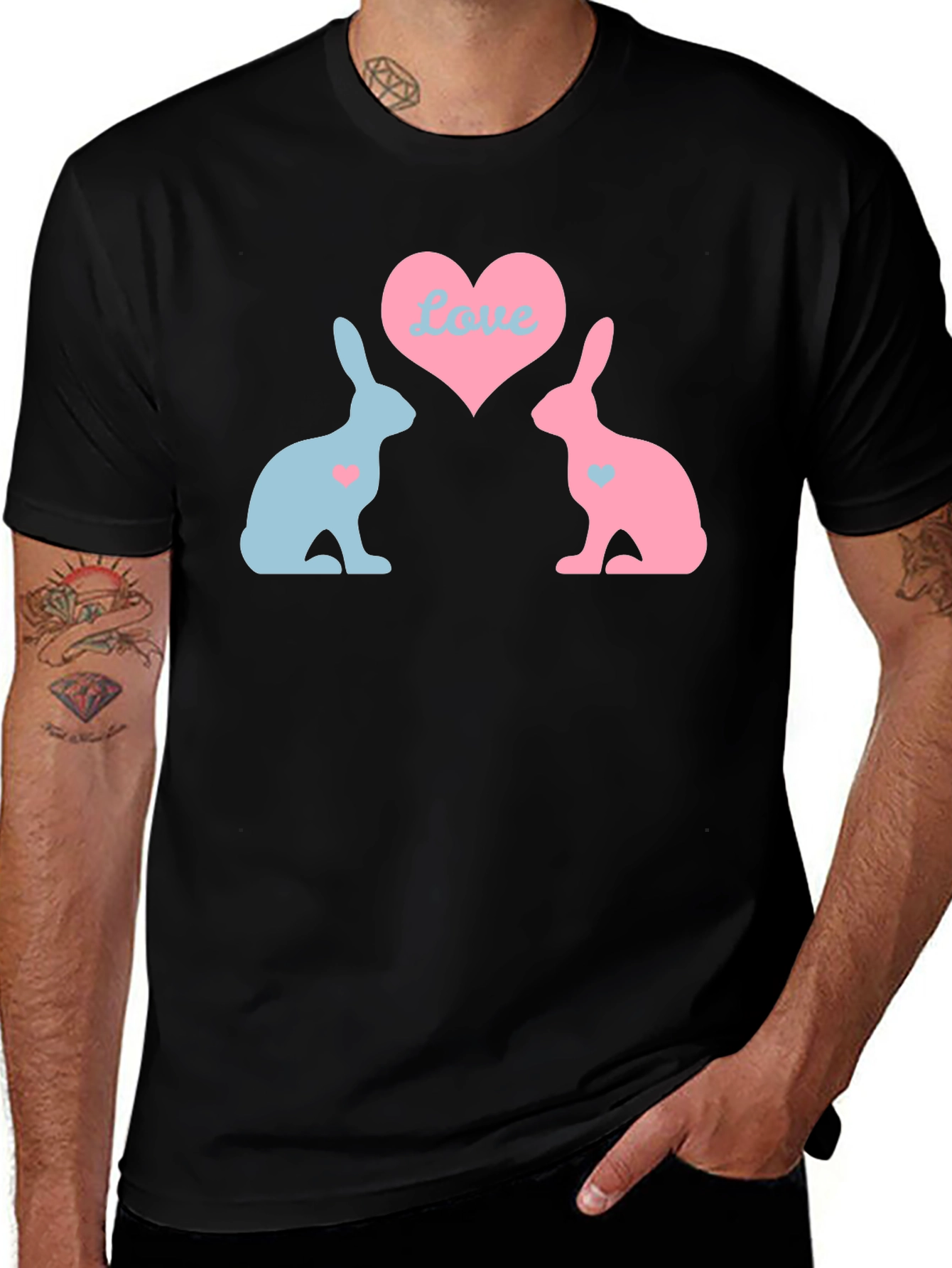 Variant 12 of Love Bunnies Black T-Shirt