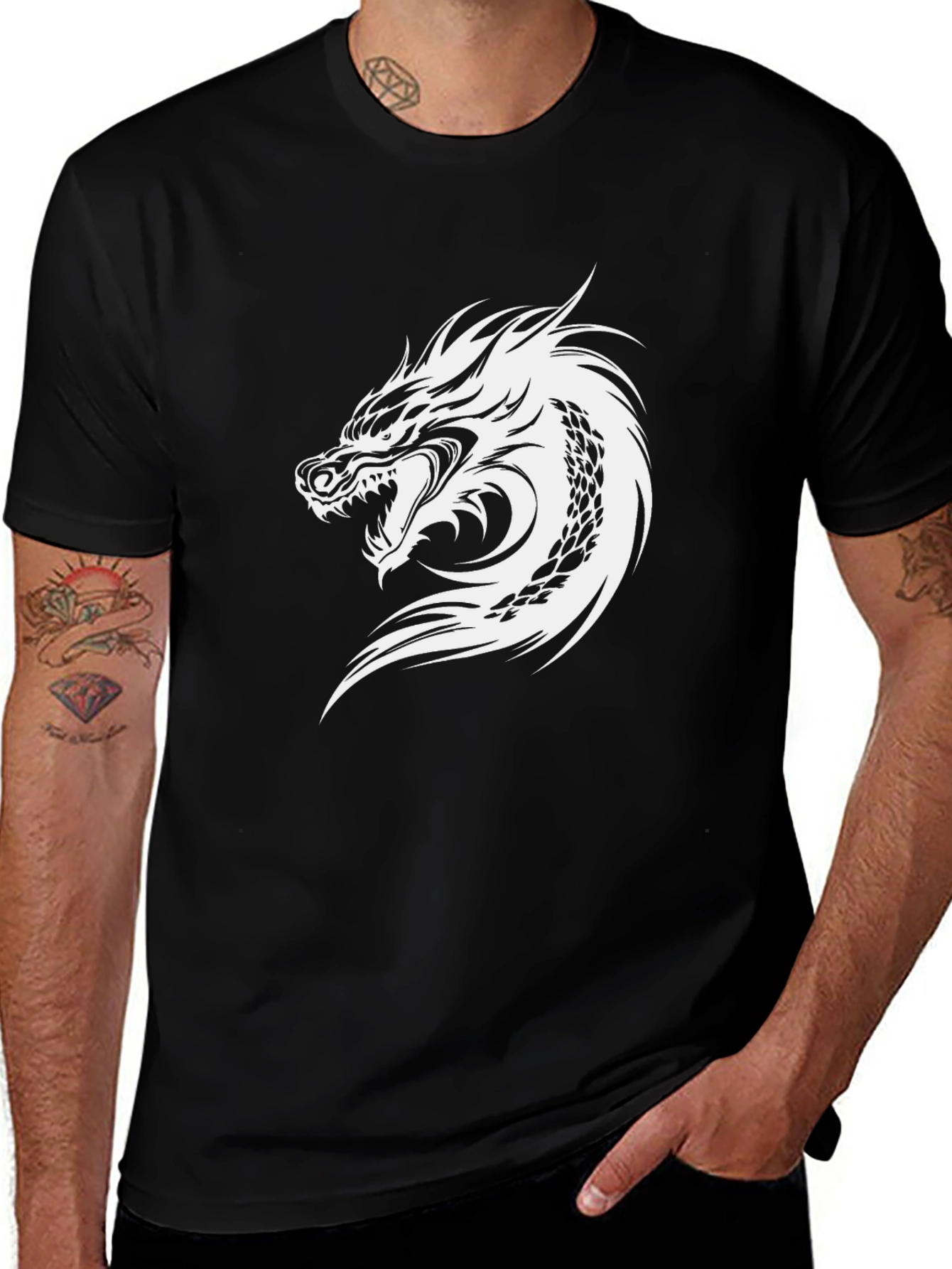 Variant 10 of Dragon Graphic T-Shirt - Stylish Black Tee