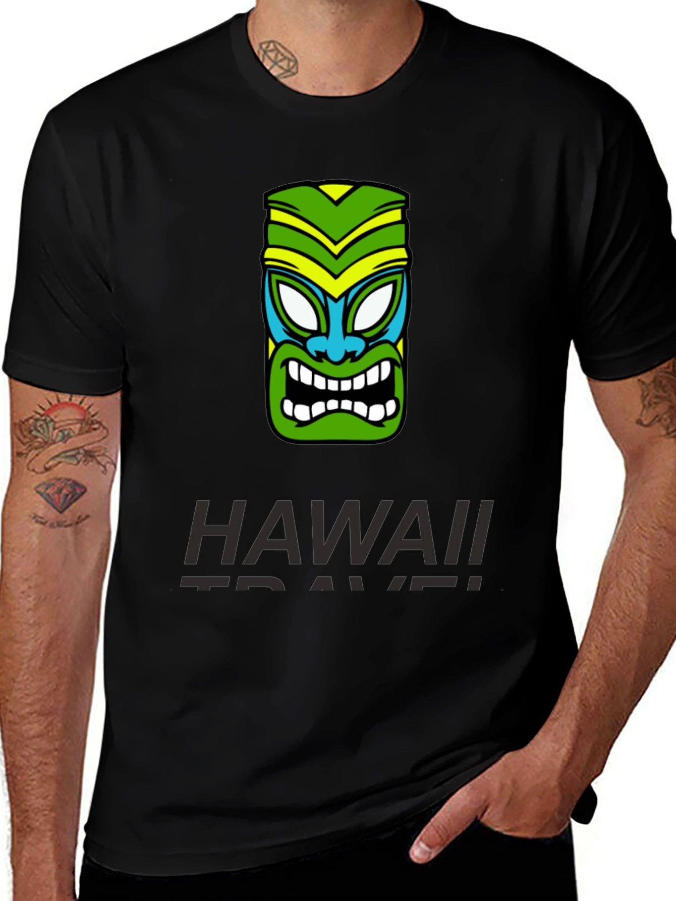 Hawaii Travel Tiki Mask T-Shirt - Island Style Tee
