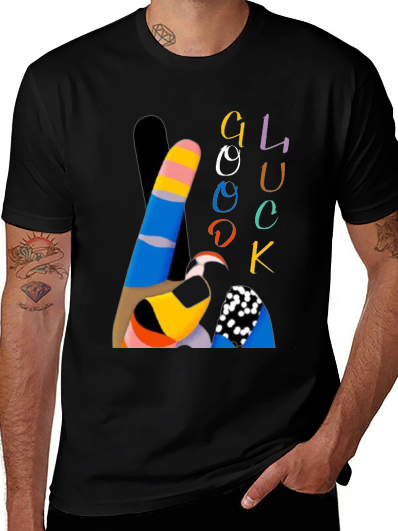 Variant 24 of Good Luck Graphic Tee - Trendy Casual Wear