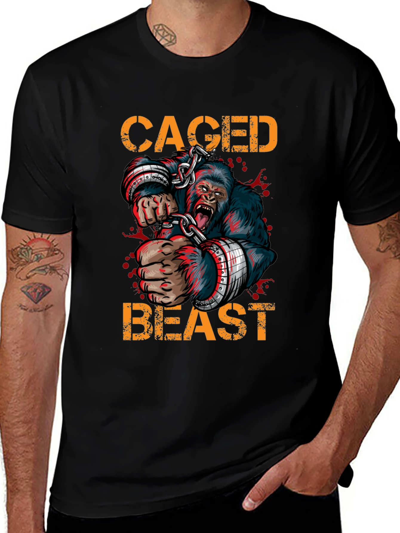 Variant 11 of Caged Beast Gorilla Graphic T-Shirt