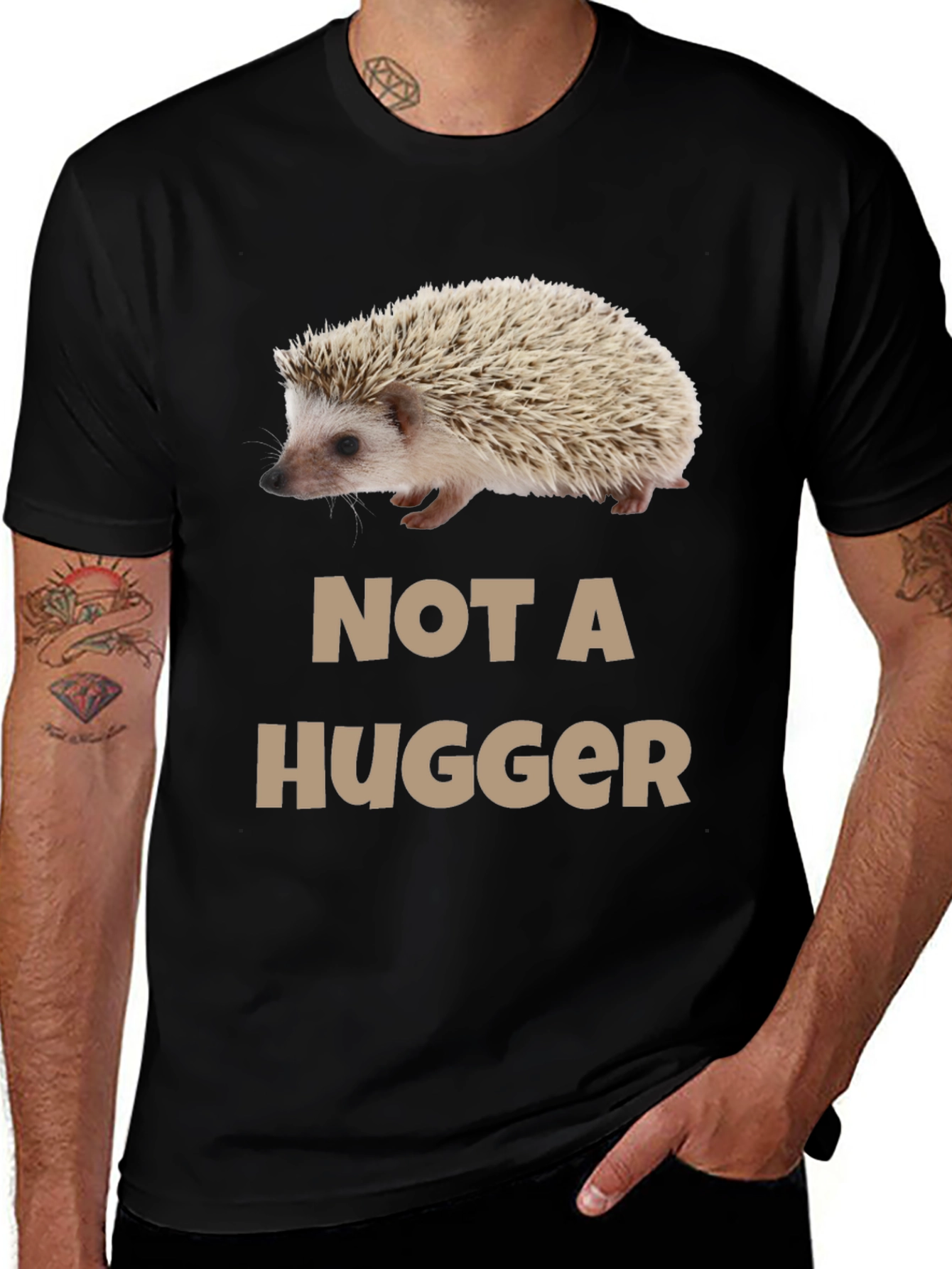 Variant 29 of Not A Hugger Hedgehog Graphic Tee