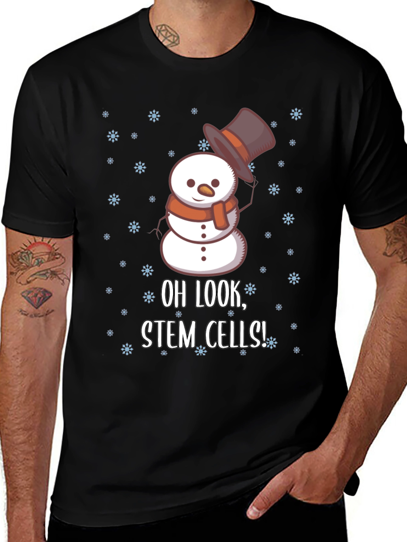 Variant 15 of Oh Look, Stem Cells! Snowman T-Shirt