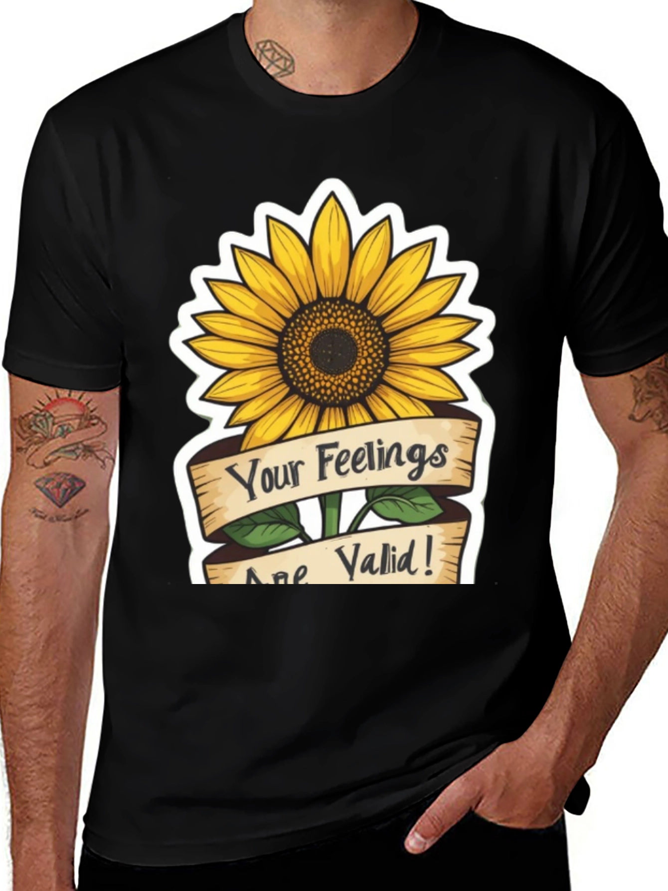Variant 17 of Valid Feelings Sunflower Graphic T-Shirt