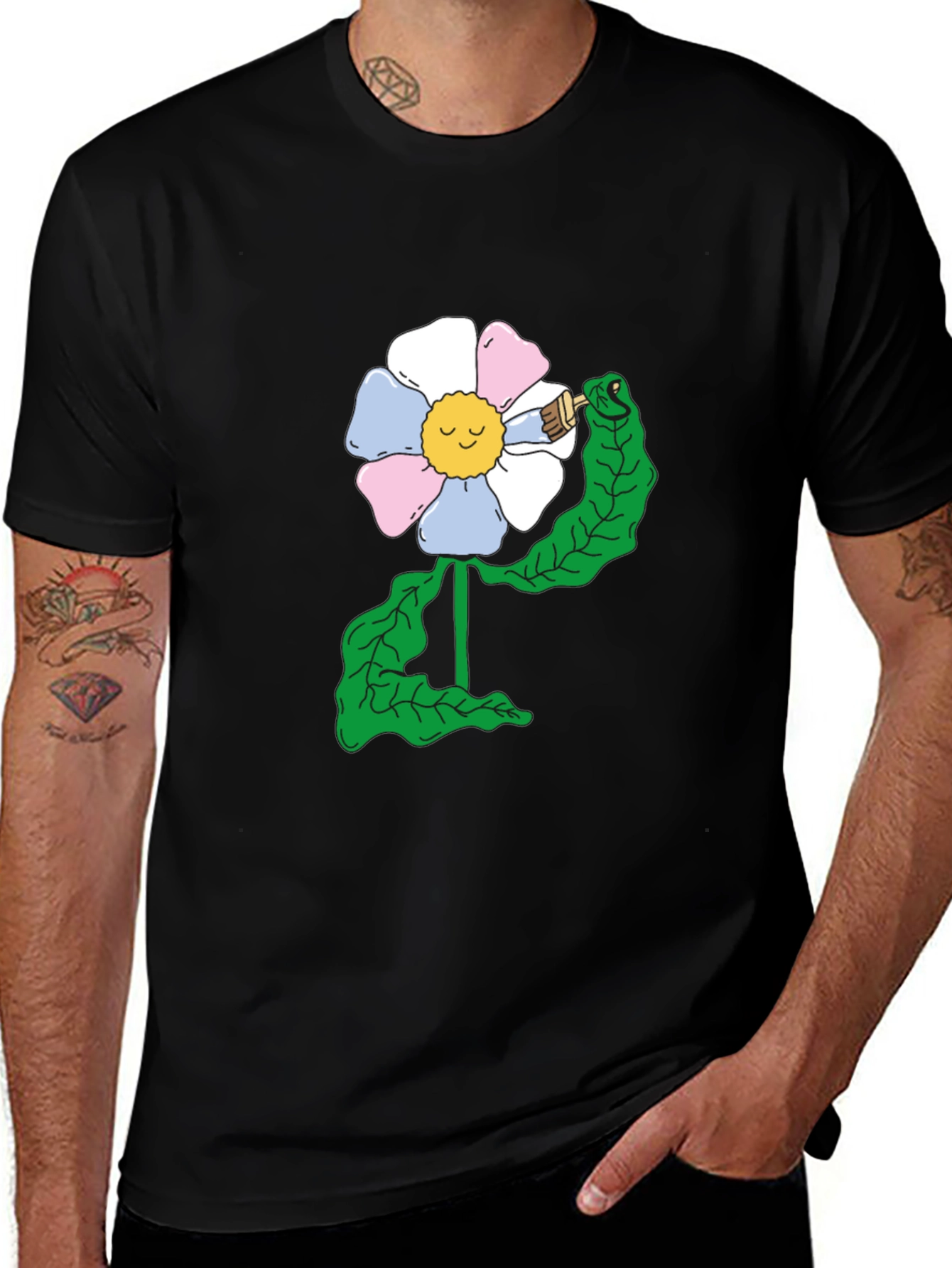 Variant 6 of Whimsical Flower Painting T-Shirt