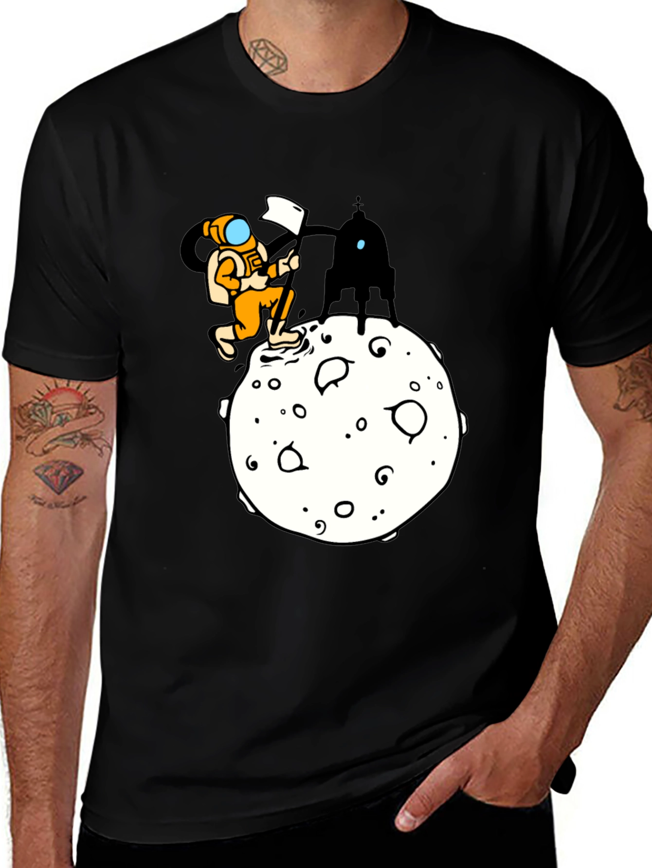 Variant 17 of Astronaut Moon Landing Graphic T-Shirt