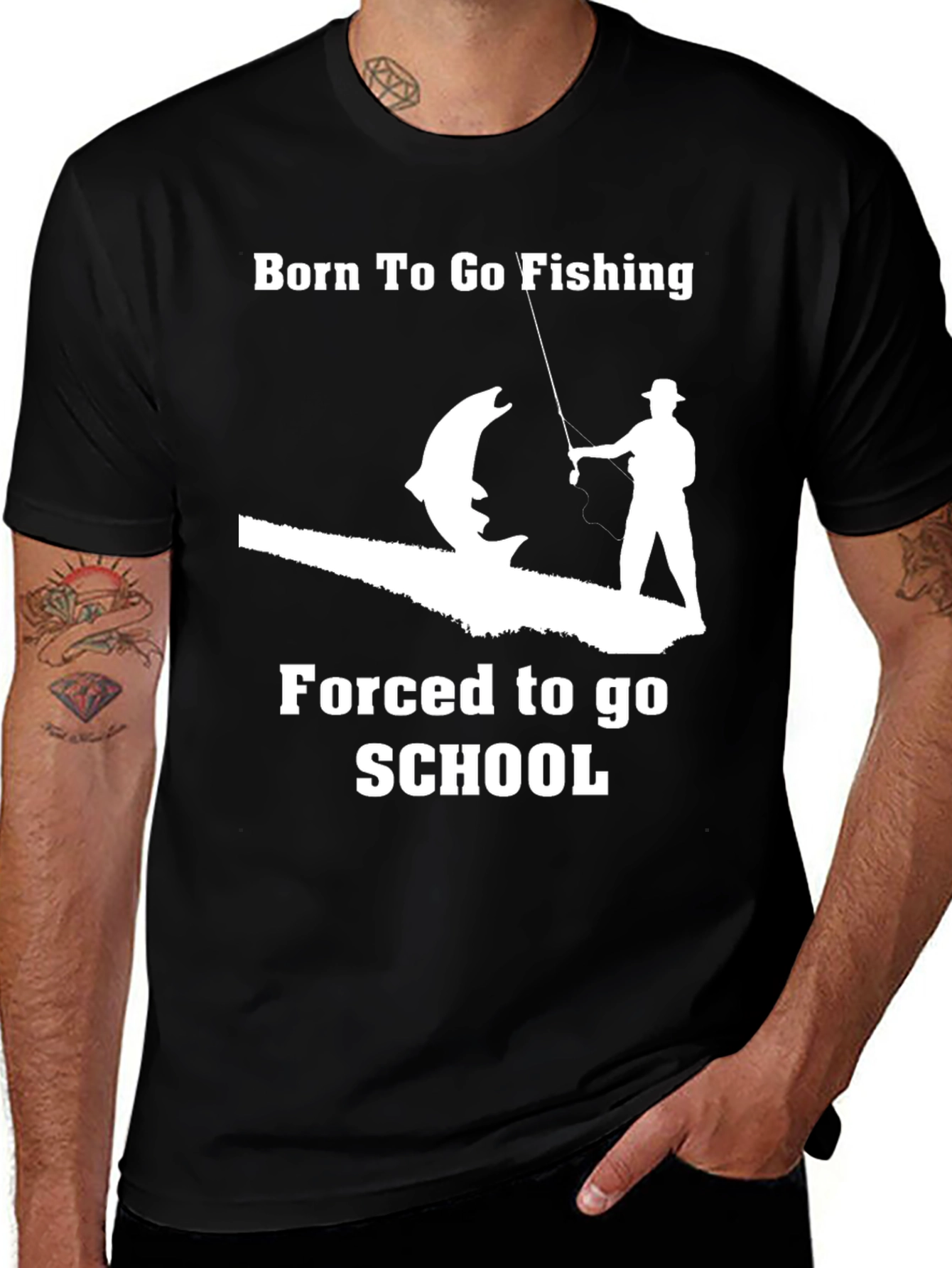 Variant 3 of Born to Fish Graphic Tee