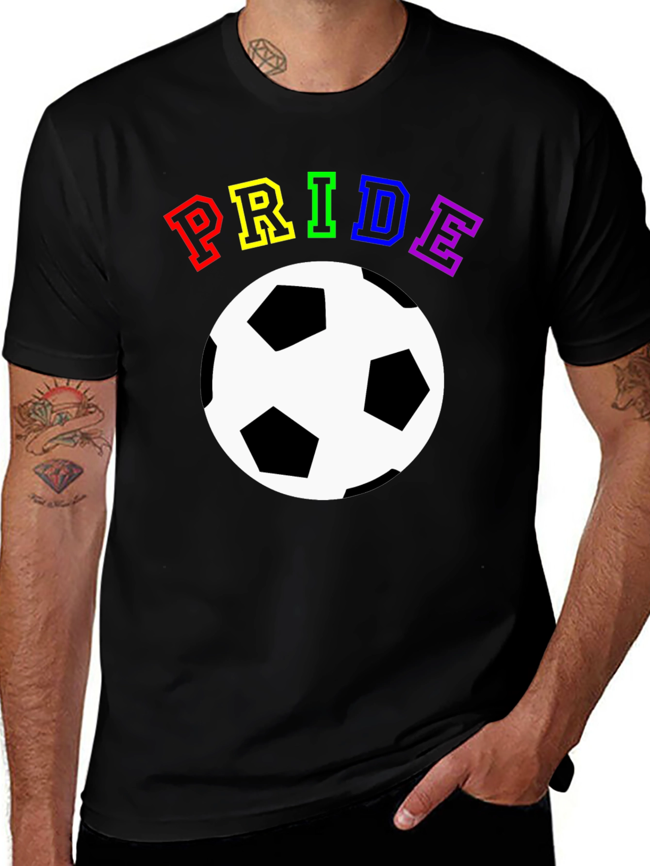 Pride Soccer T-Shirt - Rainbow Graphic Tee