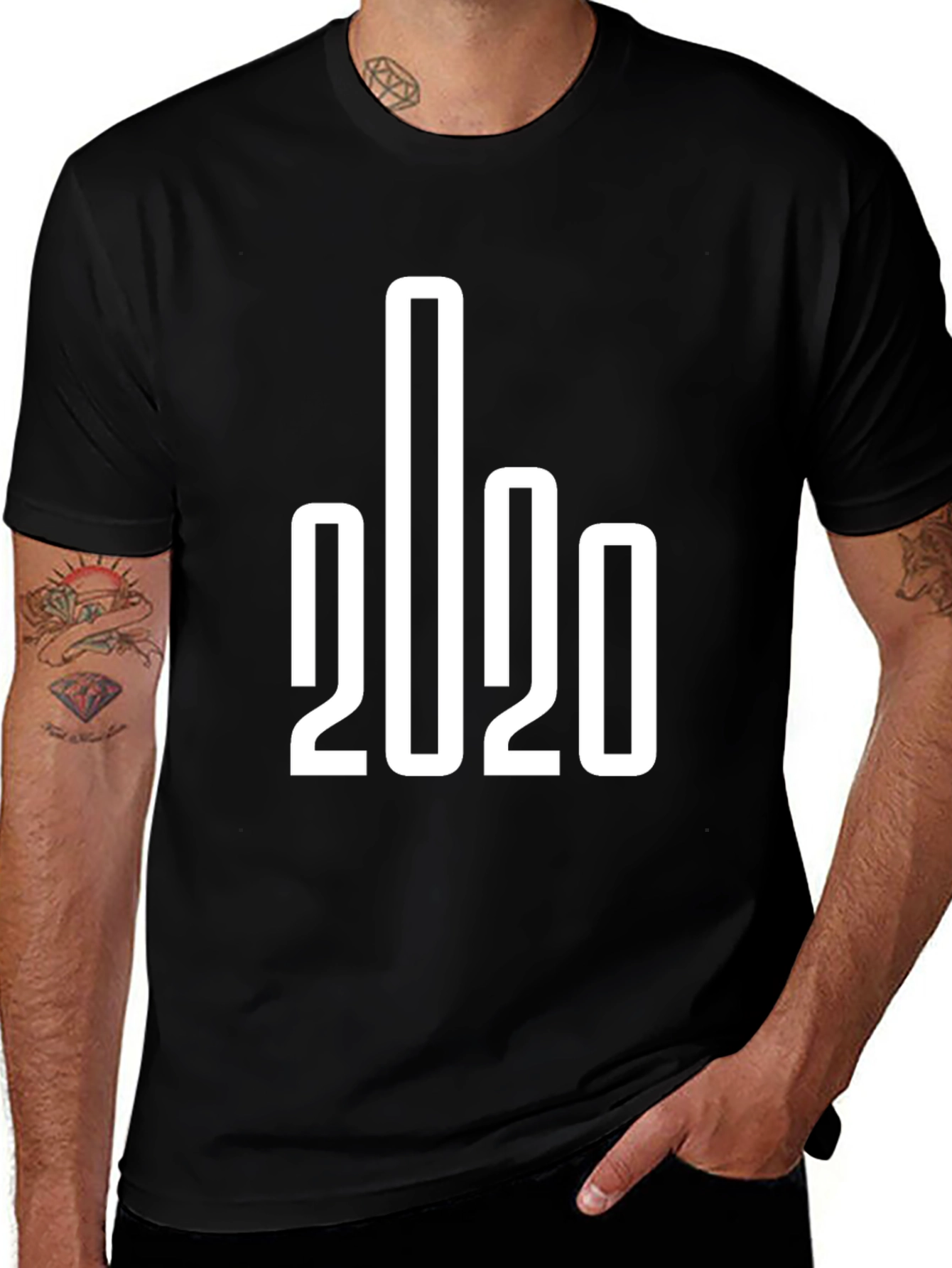 Variant 4 of Funny 2020 Middle Finger Graphic Tee