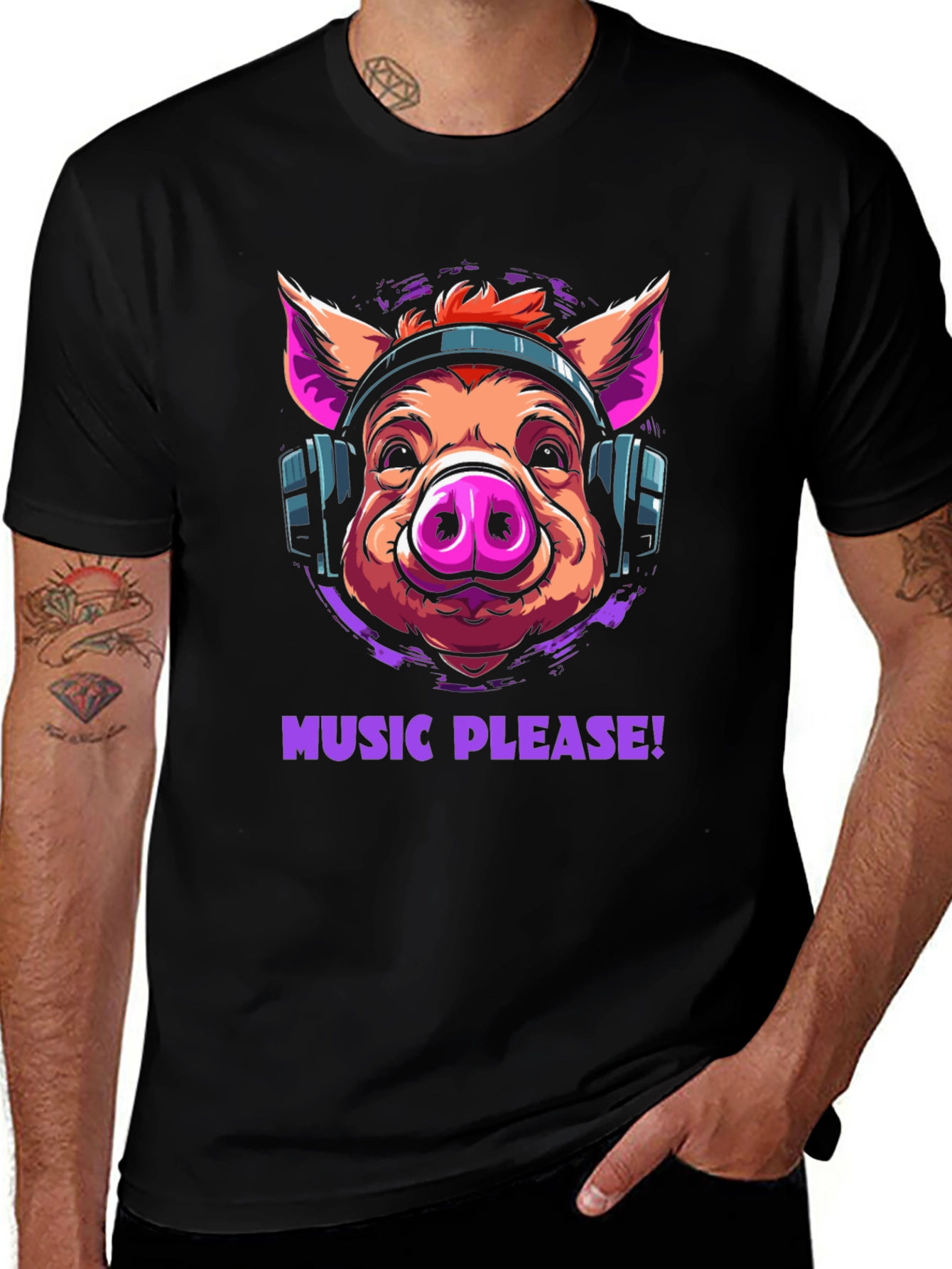 Variant 18 of Music Lover Pig T-Shirt