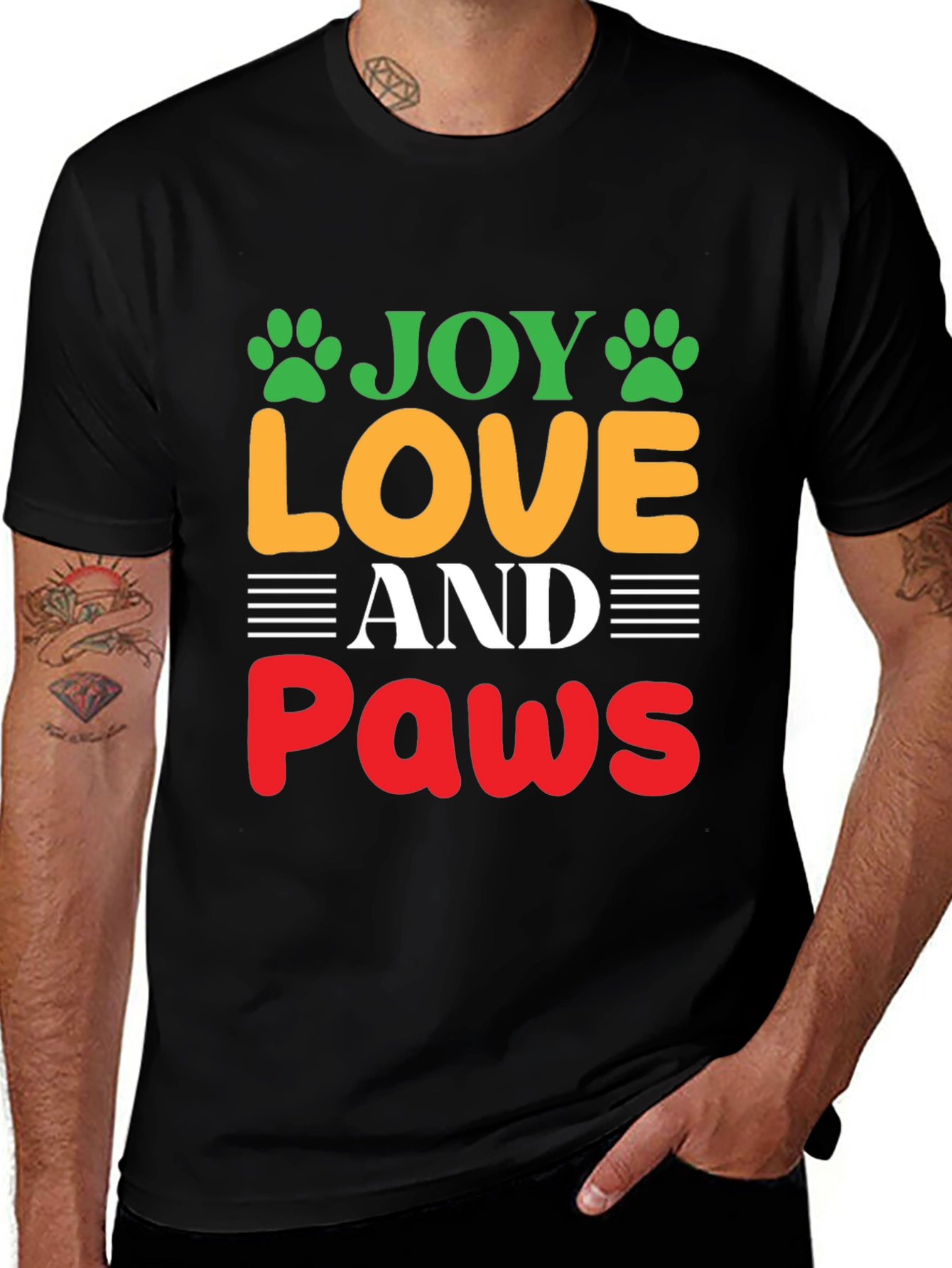 Joy Love and Paws Graphic T-Shirt