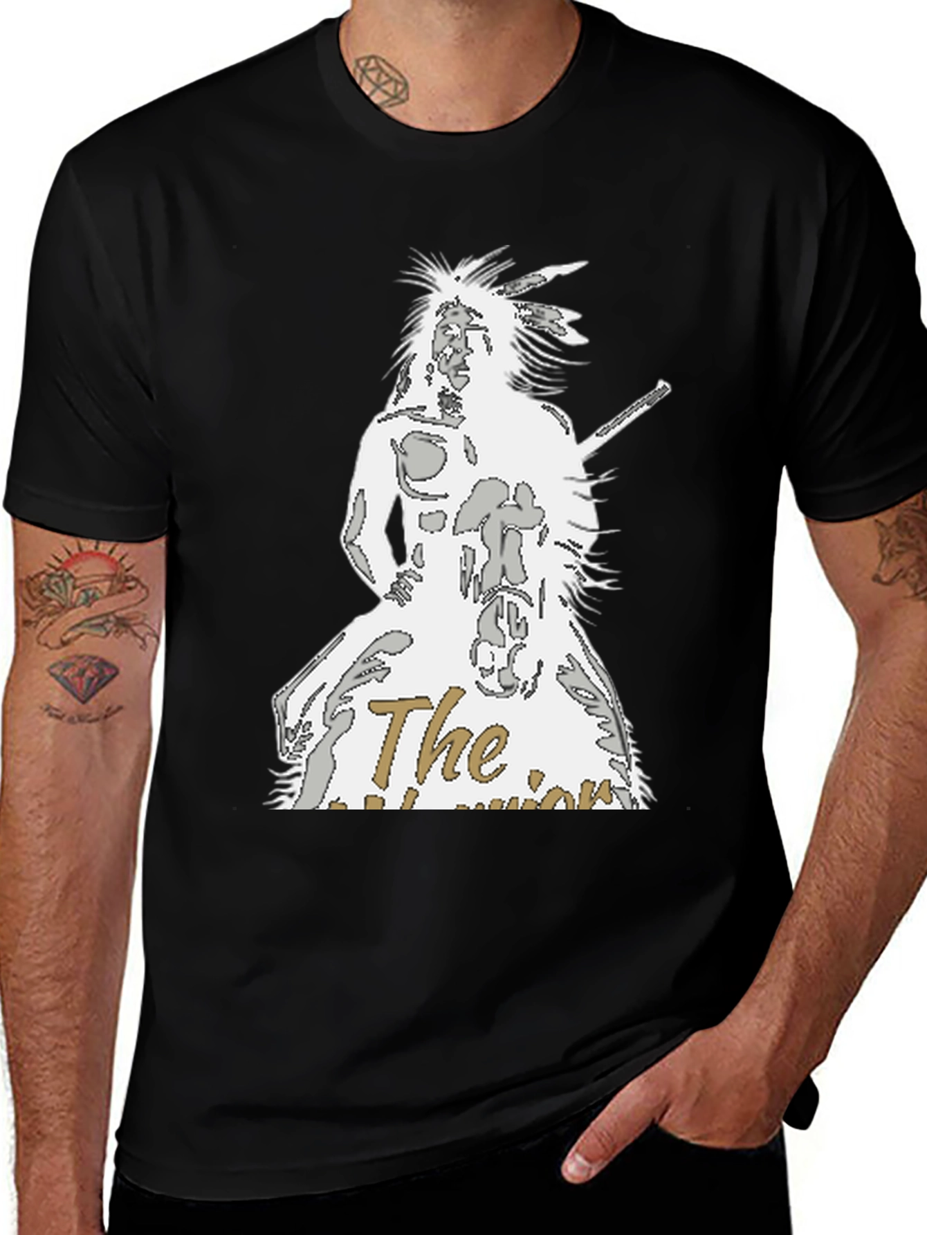 Variant 17 of Native Warrior T-Shirt - Graphic Tee for Men