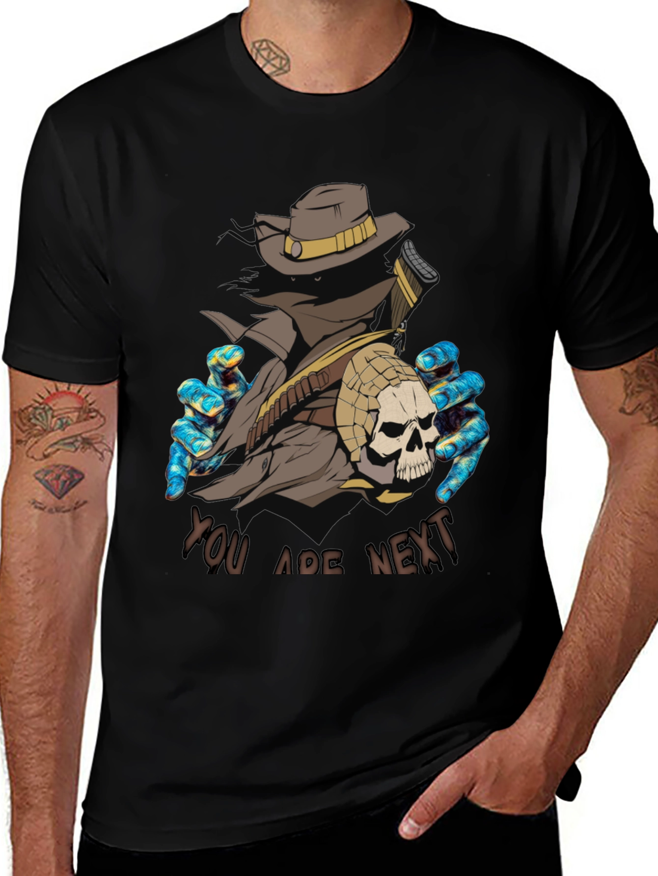 Variant 24 of You Are Next Graphic Tee - Black Crewneck Shirt
