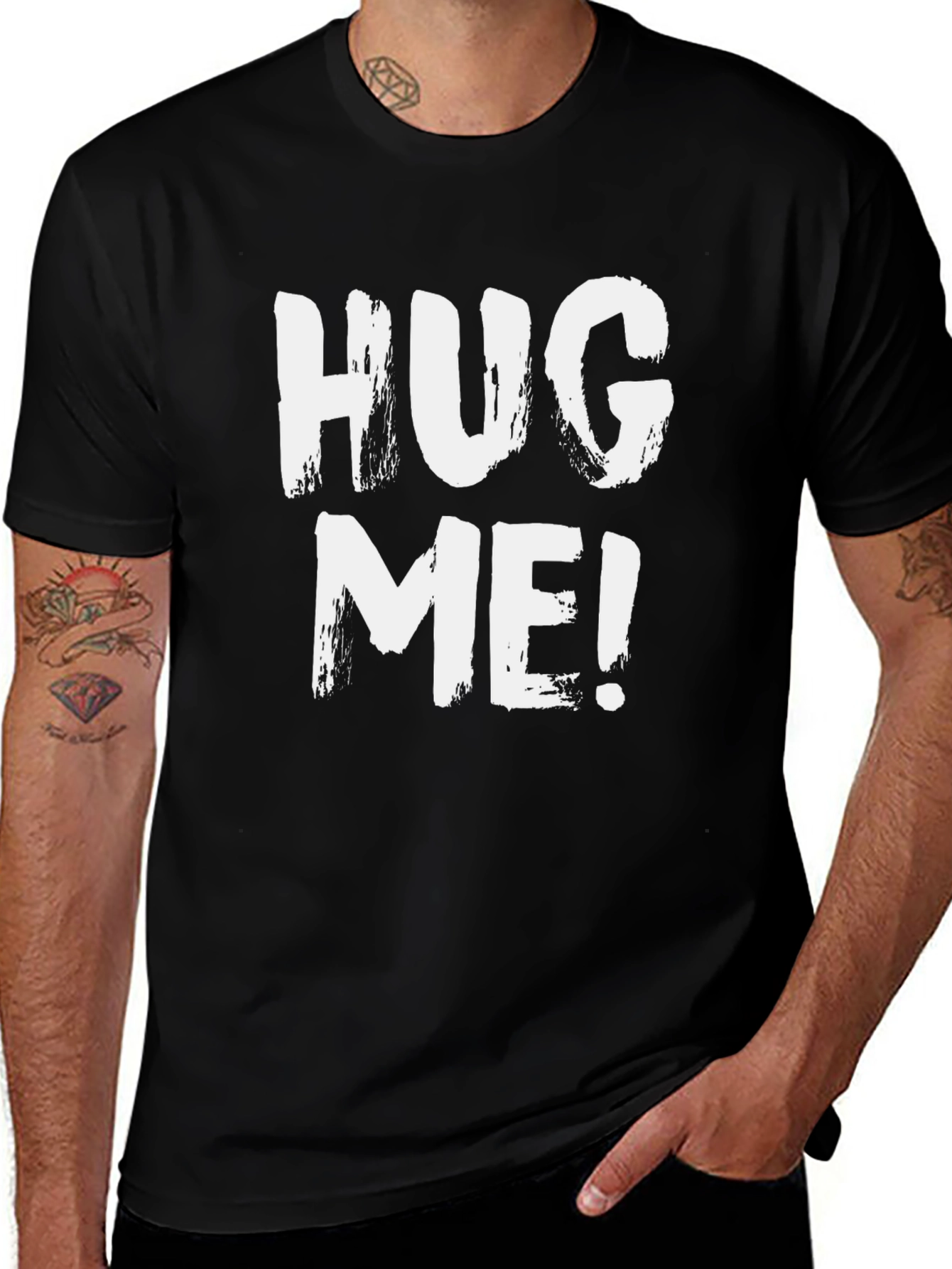 Hug Me! Graphic Print Crew Neck T-Shirt
