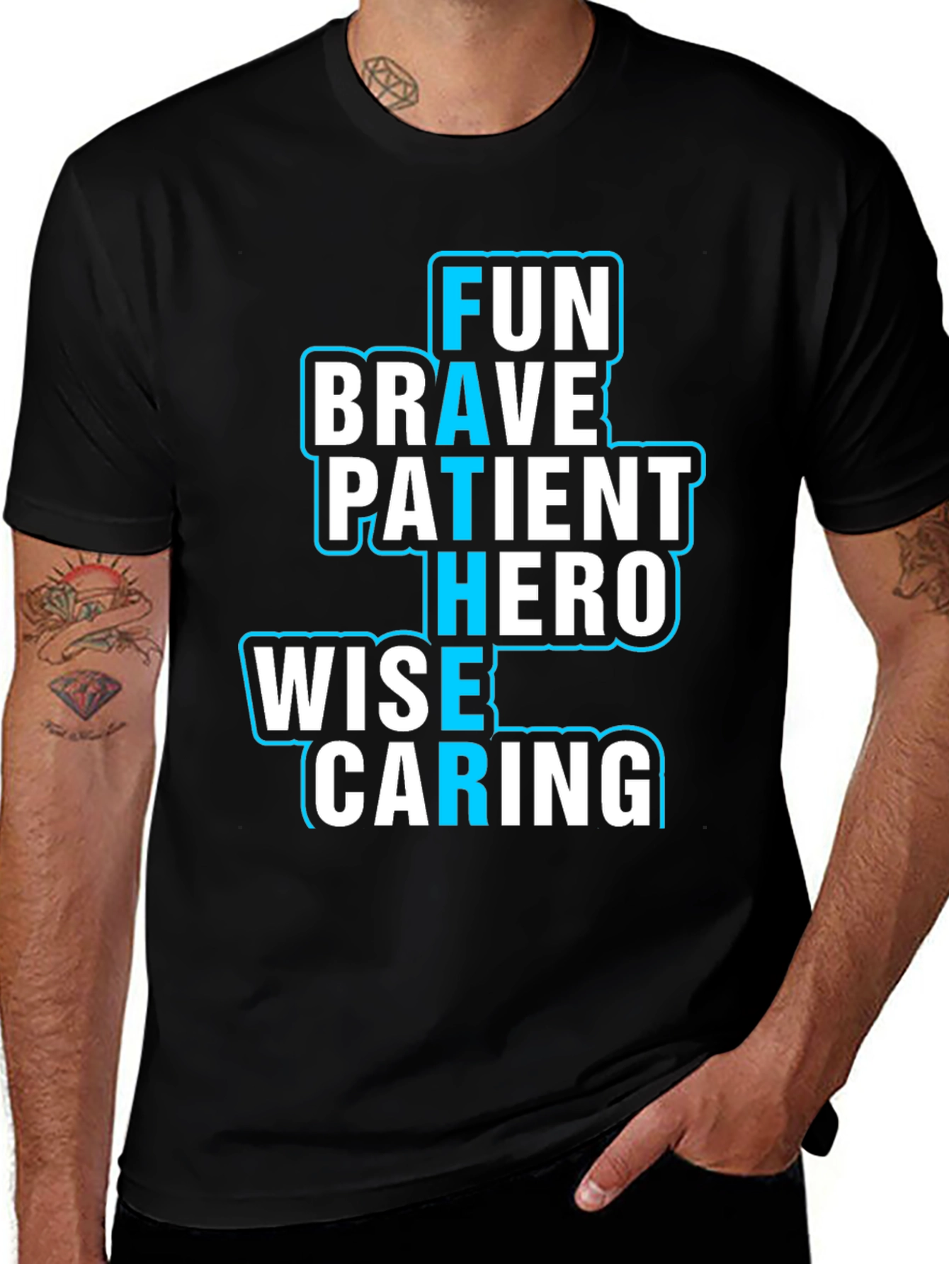 Variant 7 of Fun Brave Patient Hero Wise Caring Father T-Shirt