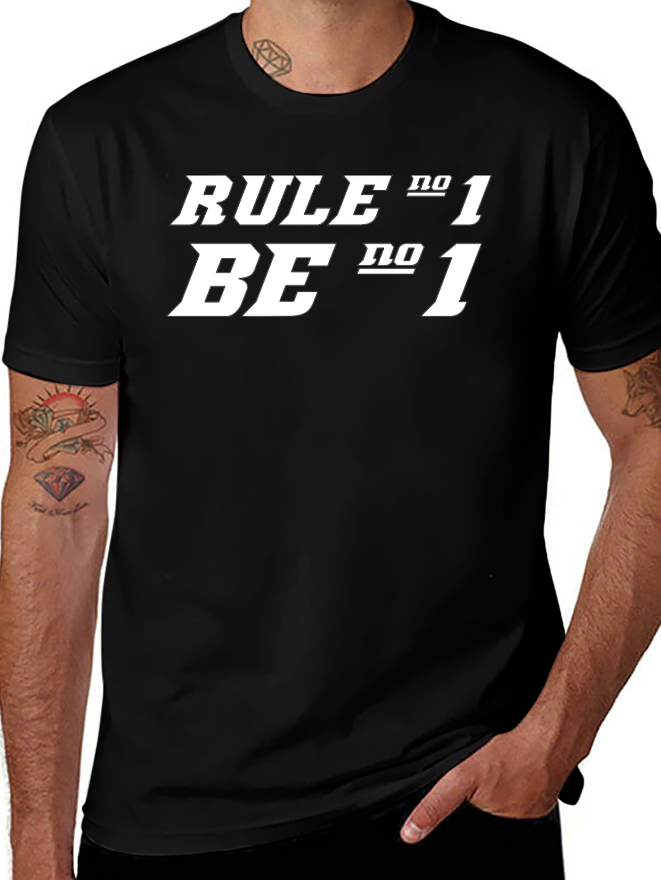 Variant 15 of Rule No. 1 Be No. 1 Black Graphic Tee