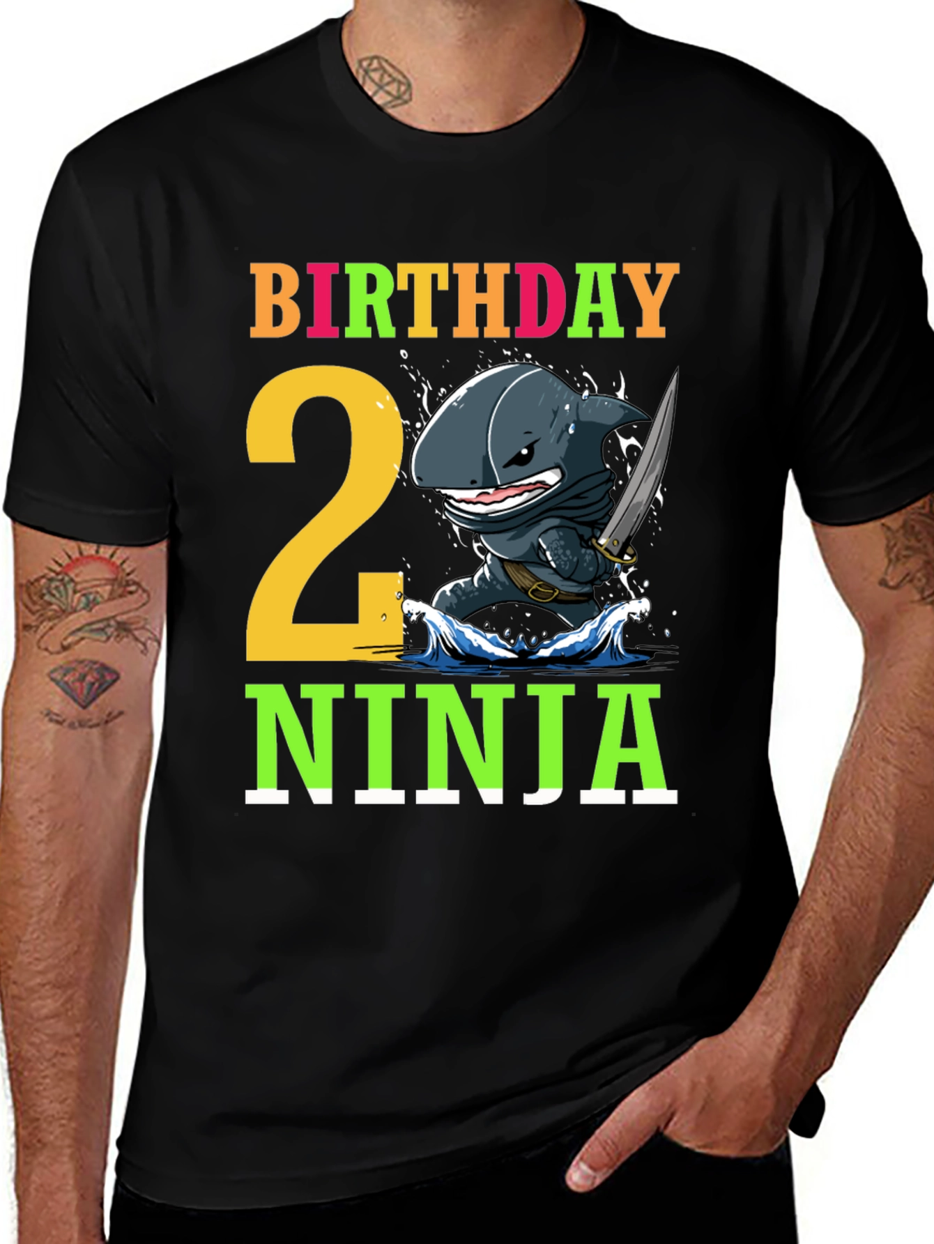 Variant 22 of Birthday 2 Ninja Shark T-Shirt
